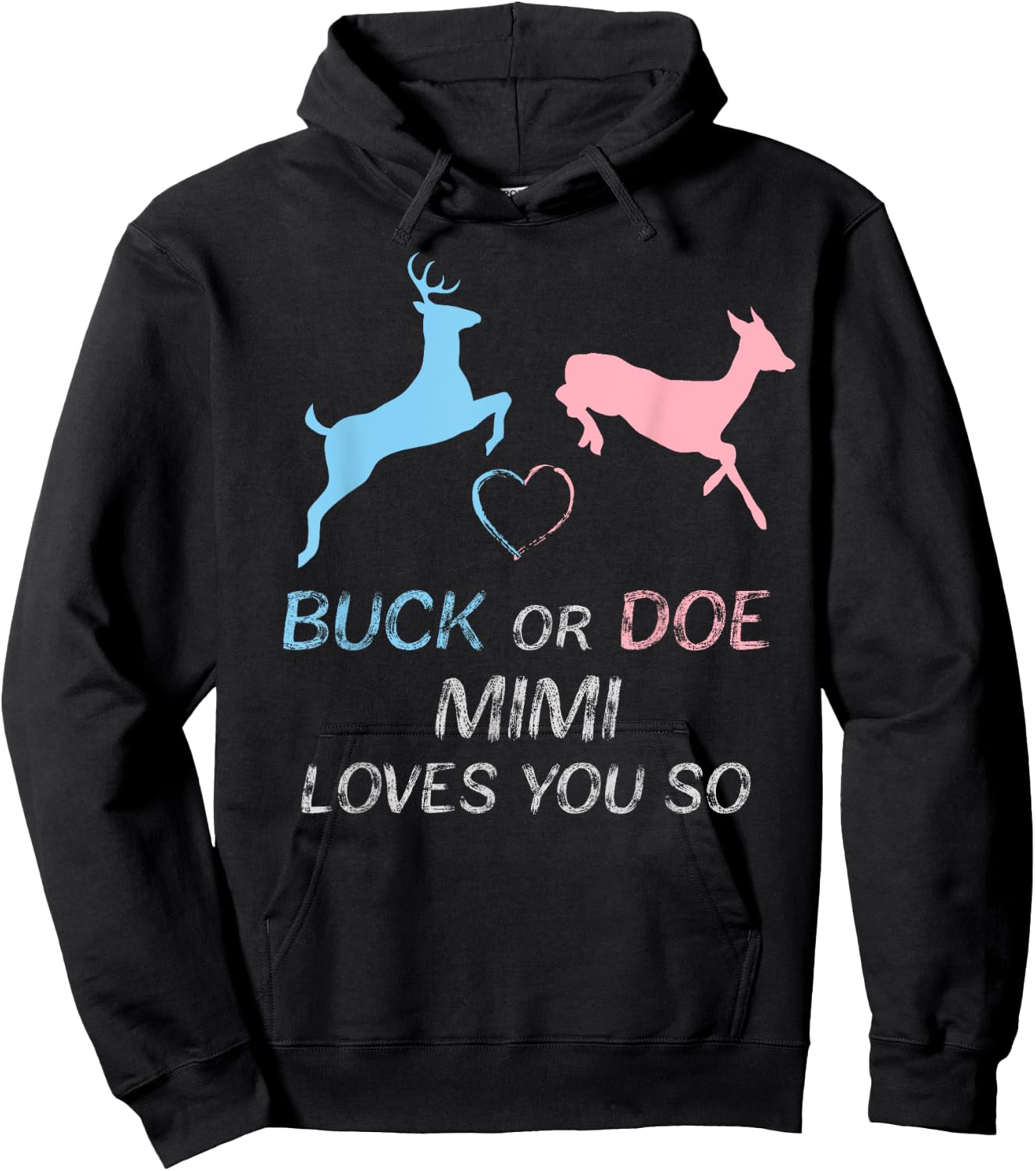 Buck or Doe Baby Gender Reveal Mimi Hoodie - Hoodie | Black