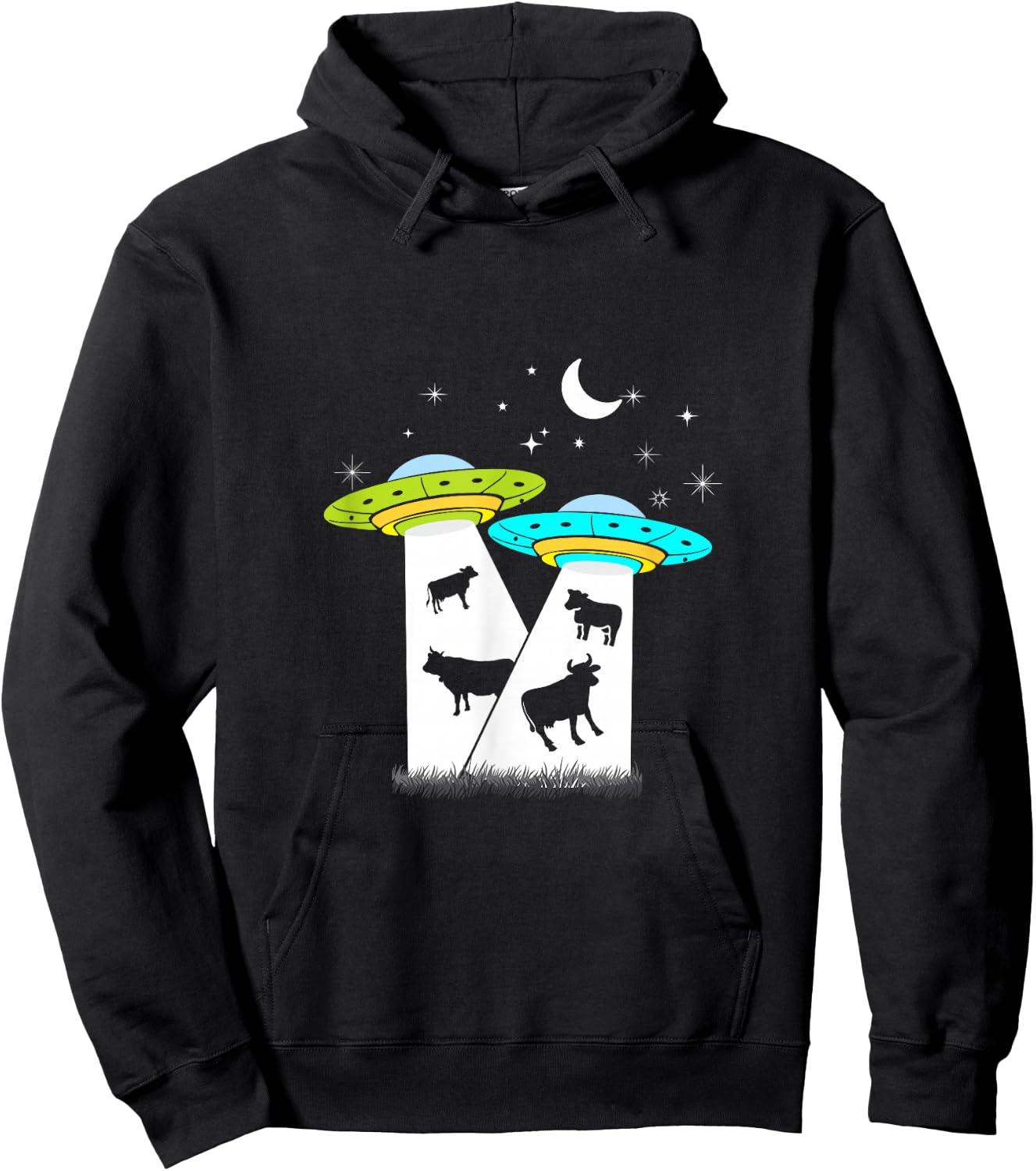 Alien Cow Abduction UFO Area Free the Aliens Shirt Hoodie - Hoodie | Black
