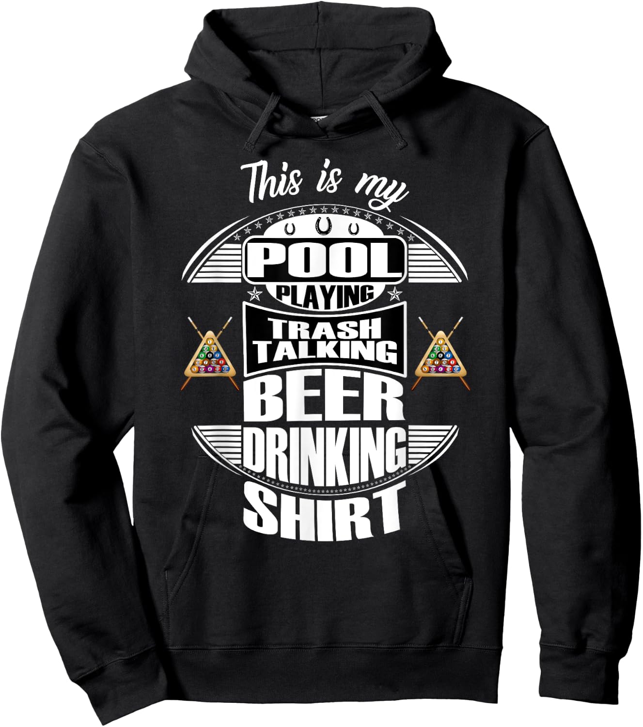 Billiards 8 Ball Pool Player Sarcasm Novelty Humor Hoodie - Hoodie | Black