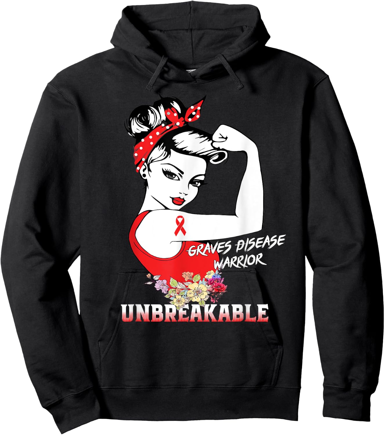 Graves Disease Warrior Unbreakable Awareness Gift Hoodie - Hoodie | Black