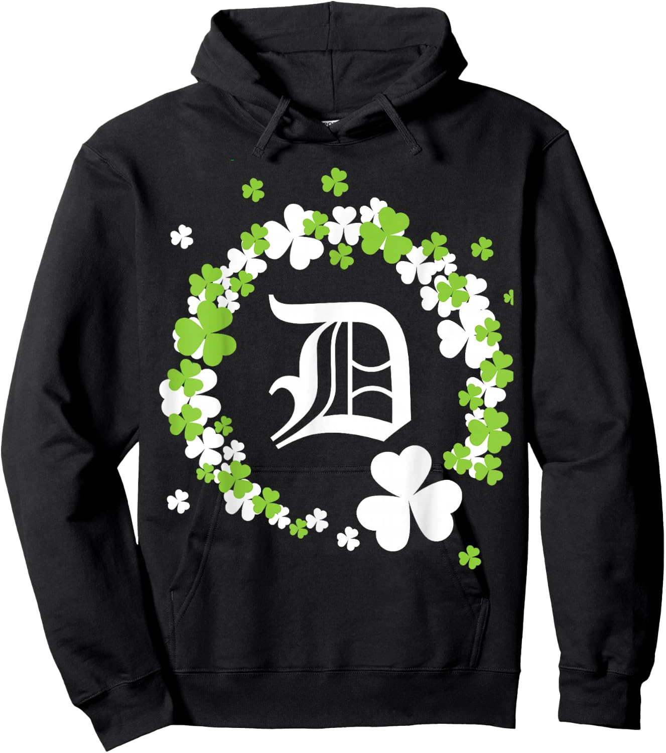 St Patrick's Day Detroit Michigan MI Shamrock 2022 Hoodie - Hoodie | Black