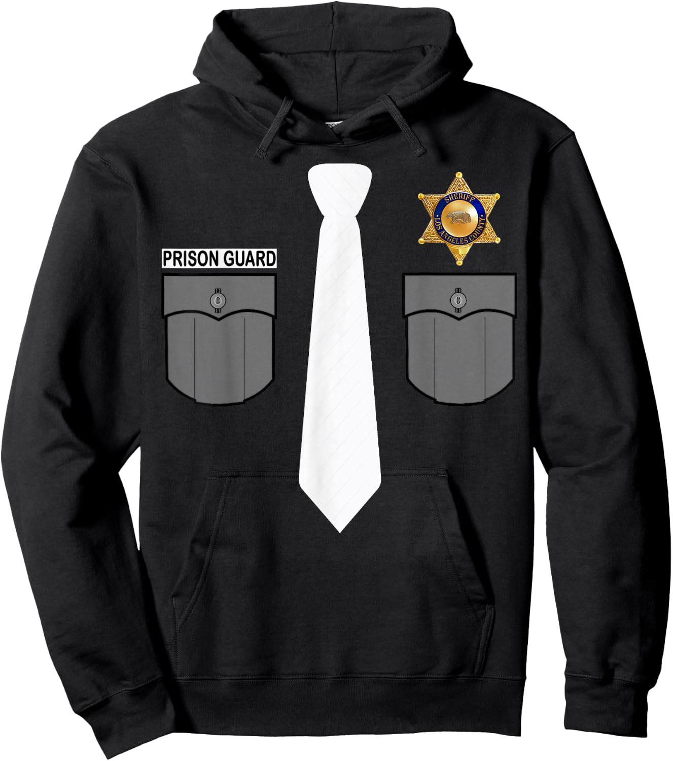 Prison Guard Correctional Officer Police Costume Funny Hoodie - Hoodie | Black