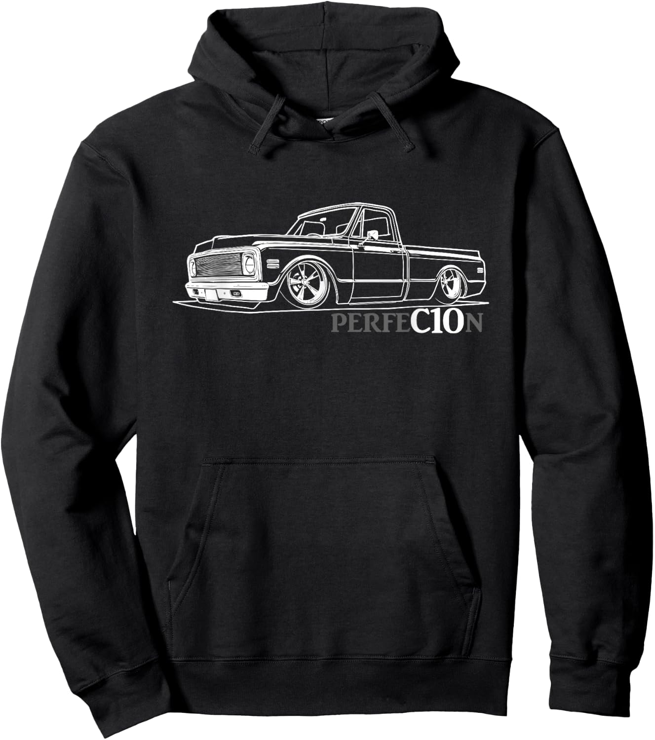 1970-1972 C10 Custom Truck Perfection C10 Truck Silhouette Hoodie - Hoodie | Black