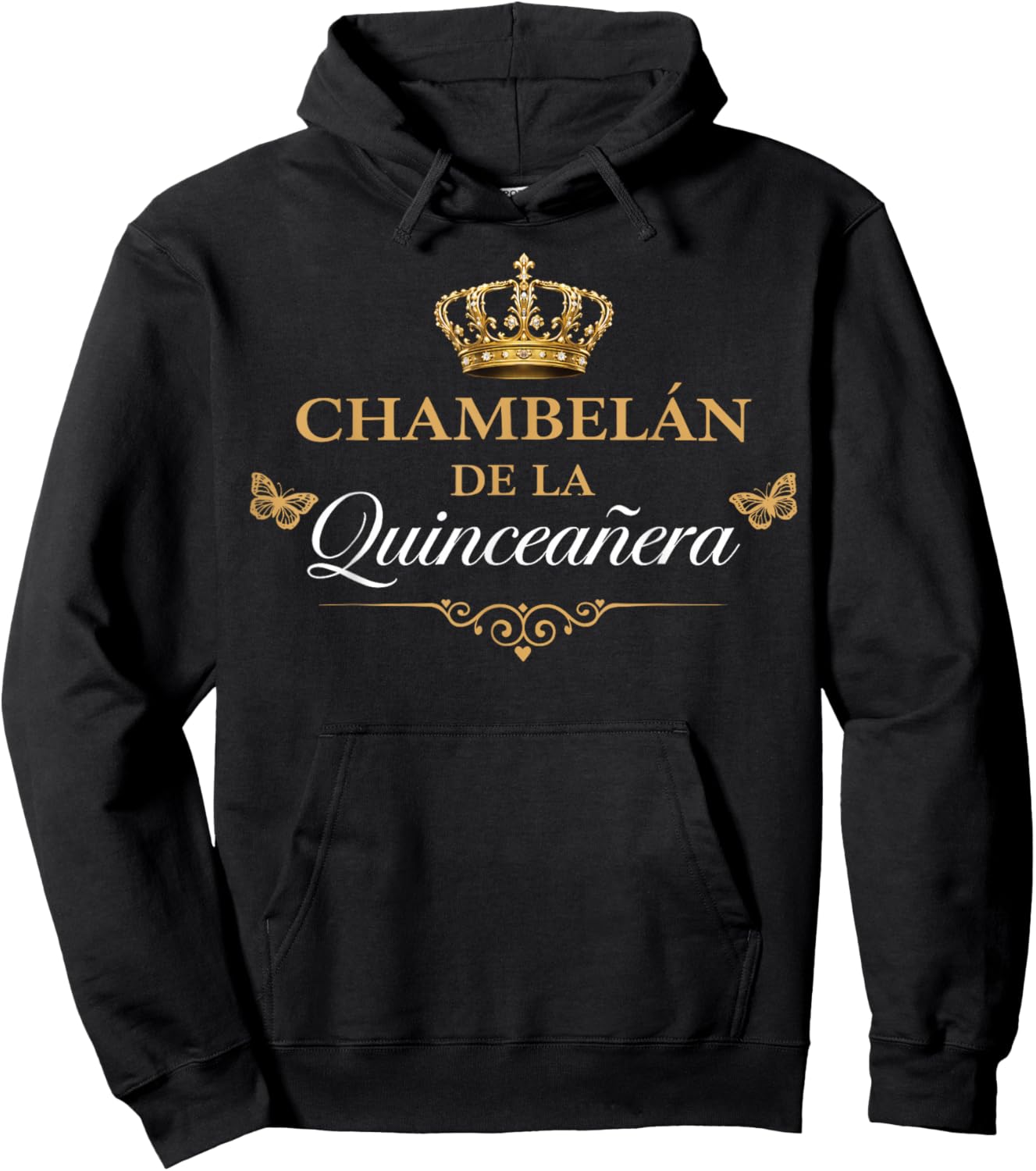 Quinceanera Chambelan Mexican Party Crown Quince 15 Birthday Hoodie - Hoodie | Black