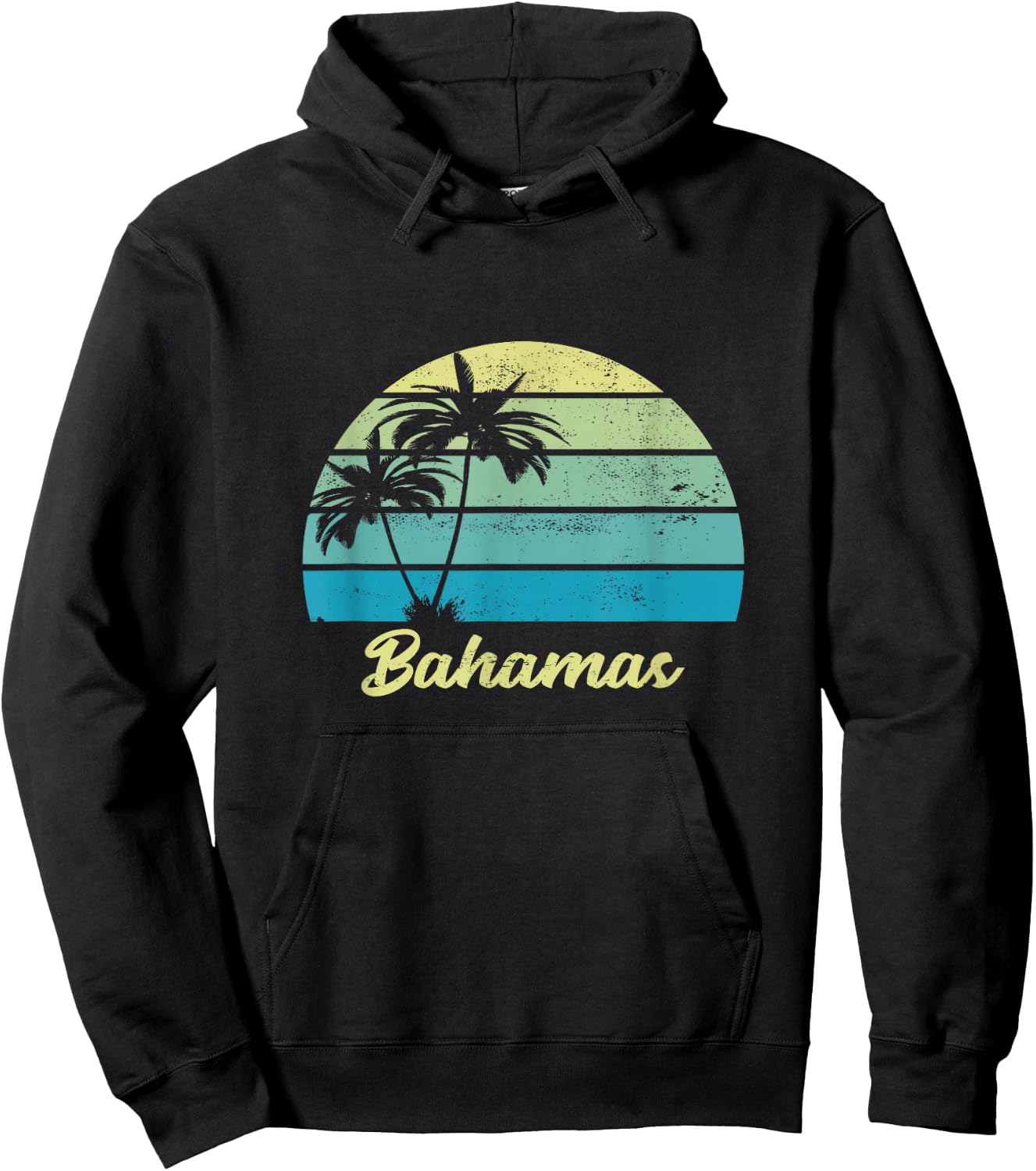 Bahamas Souvenir T Shirt Vacation Vintage Palm Hoodie - Hoodie | Black