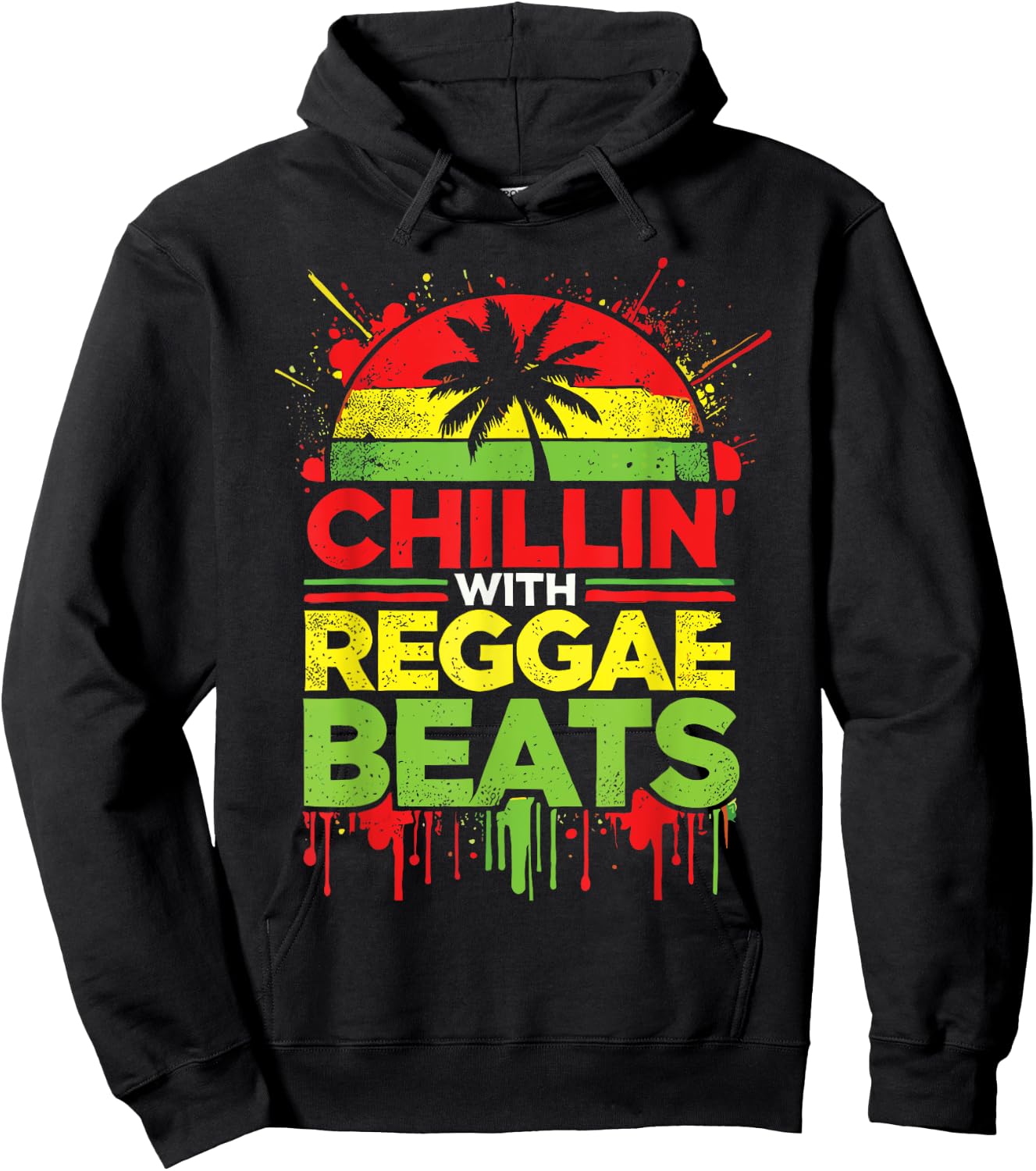 Chillin' With Reggae Beats Rasta Hoodie - Hoodie | Black