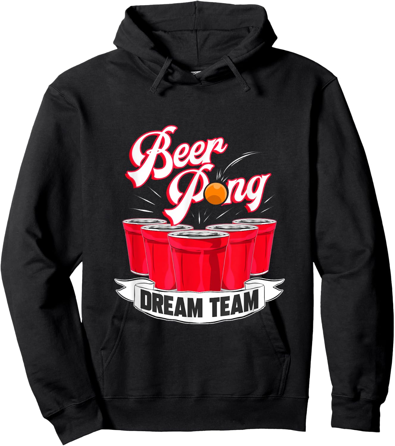 Beer Pong Dream Team Drinking Student College Hoodie - Hoodie | Black