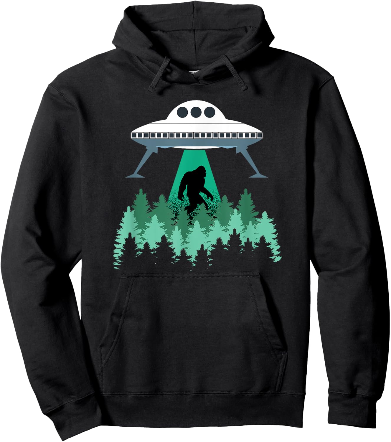 Bigfoot UFO Shirt Abduction Alien Conspiracy Gift Hoodie - Hoodie | Black