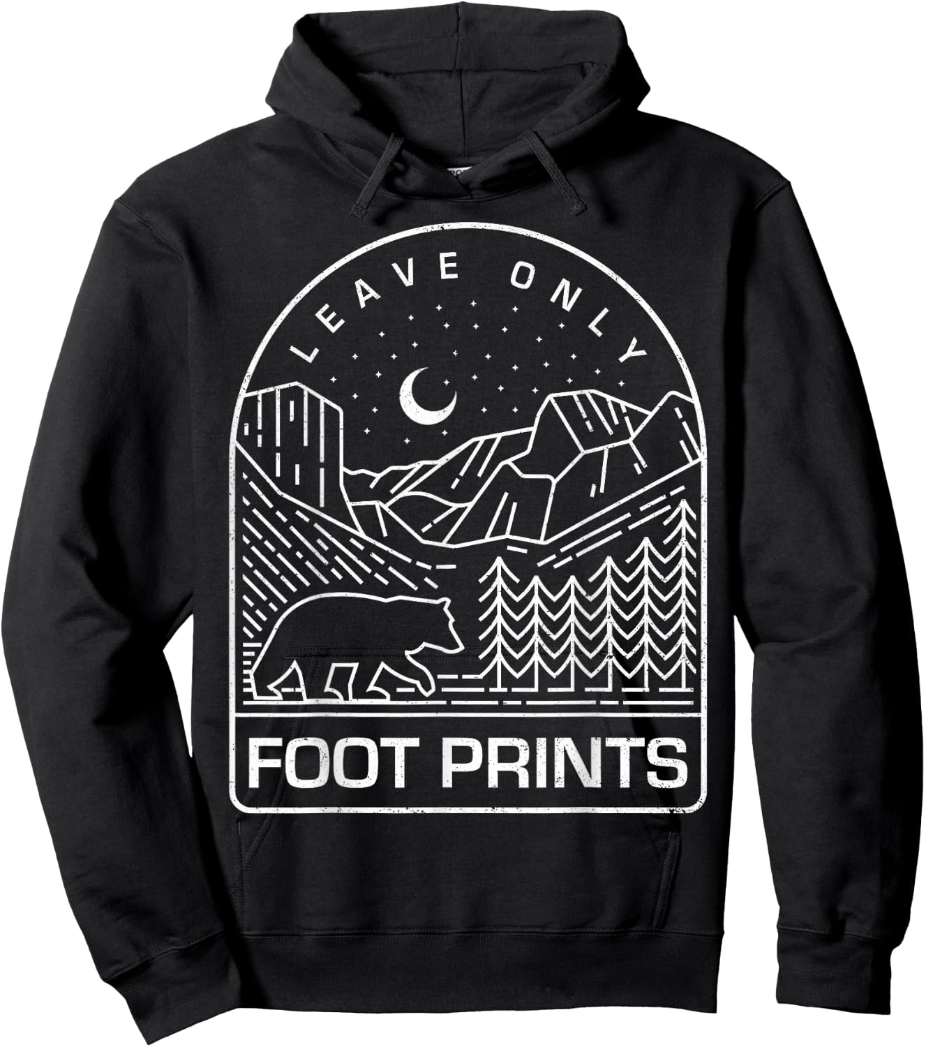 Leave Only Foot Prints Nature and National Park Hoodie - Hoodie | Black