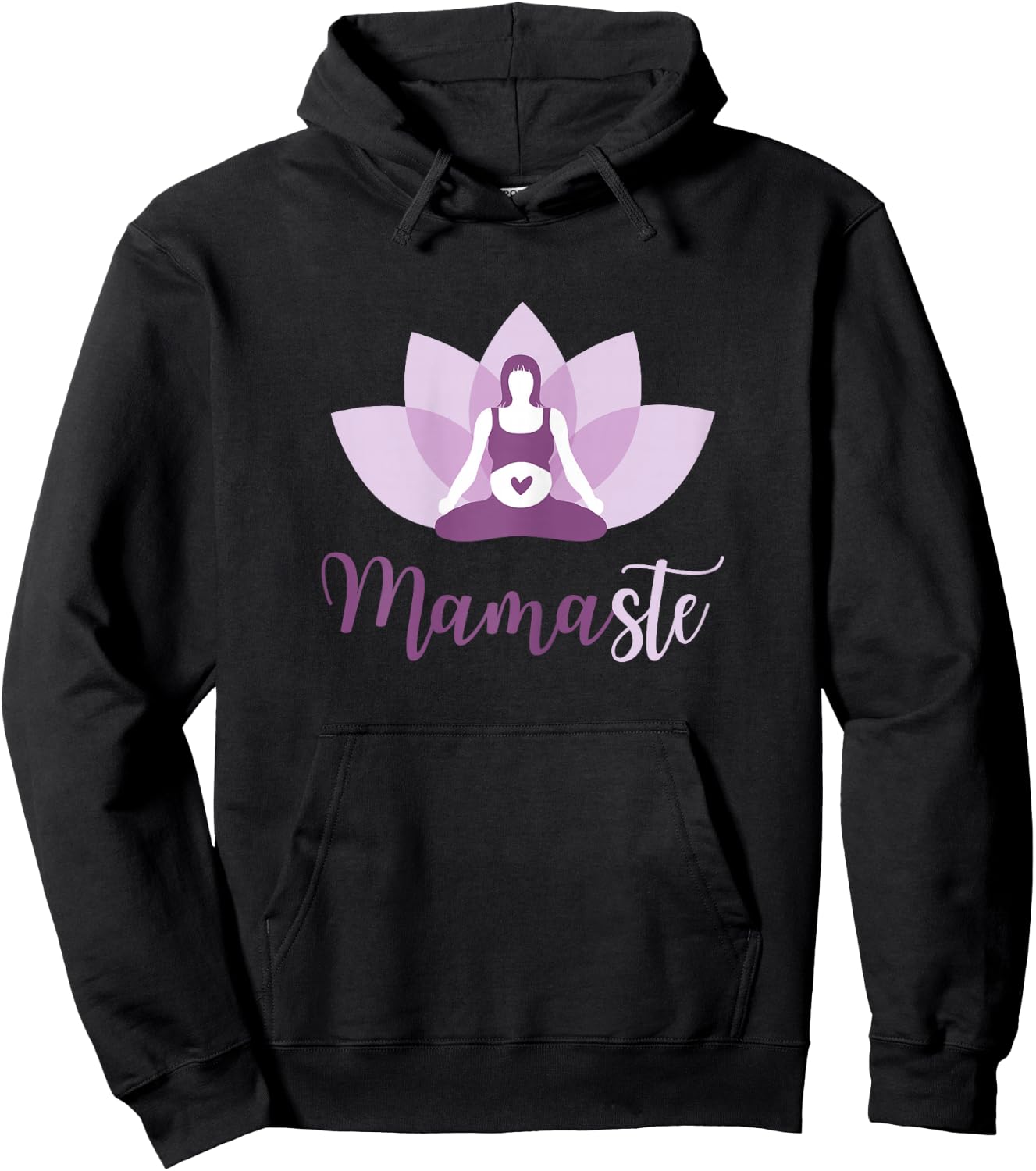 Yoga Pregnant Mum | Namaste Mamaste for Mother Hoodie - Hoodie | Black