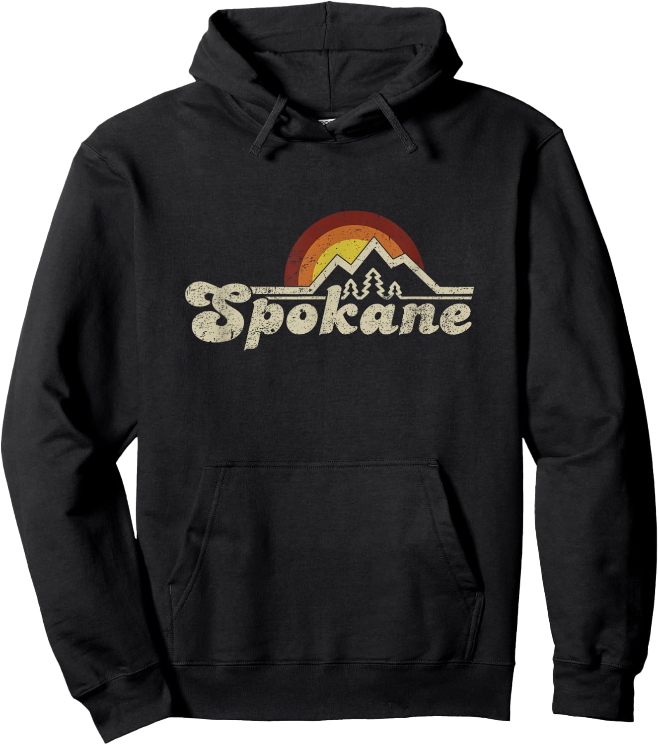 Spokane Washington retro vintage shirt and gift Hoodie - Hoodie | Black