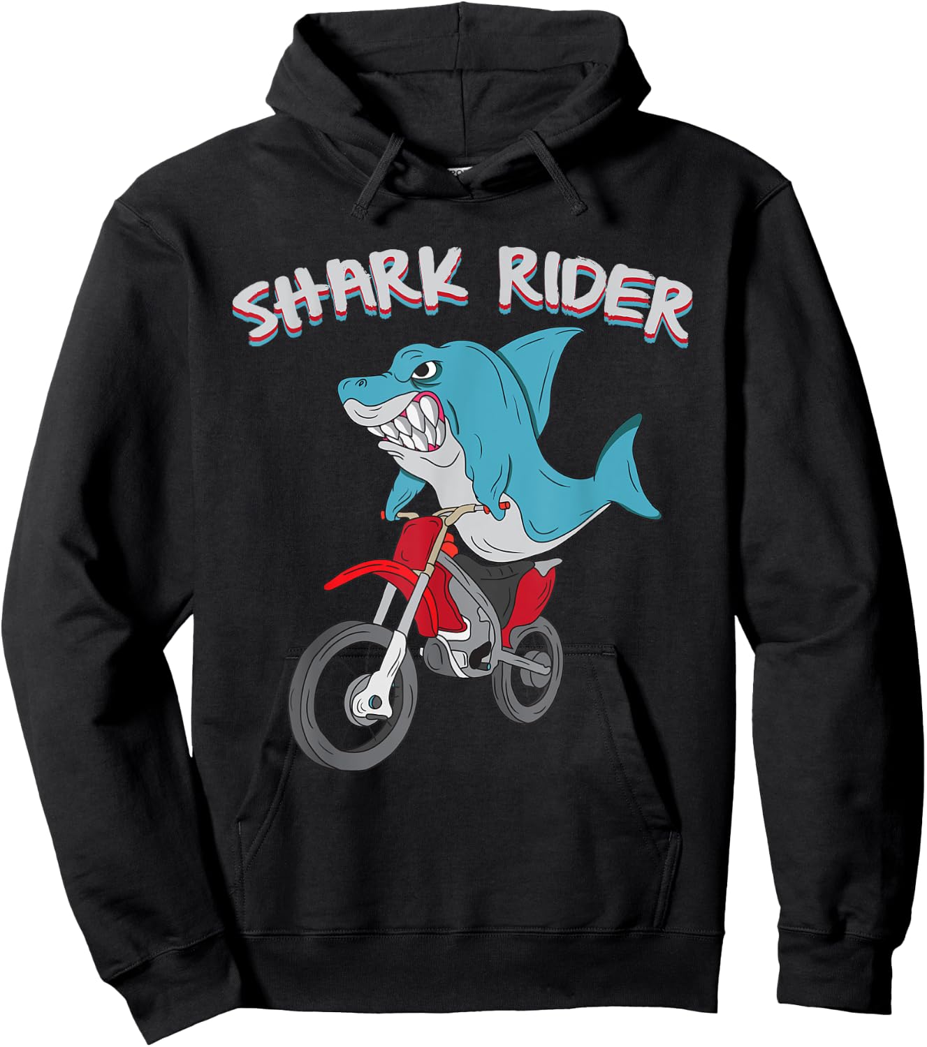 Shark Rider Funny Motorbike Motorcycle sharky Hoodie - Hoodie | Black