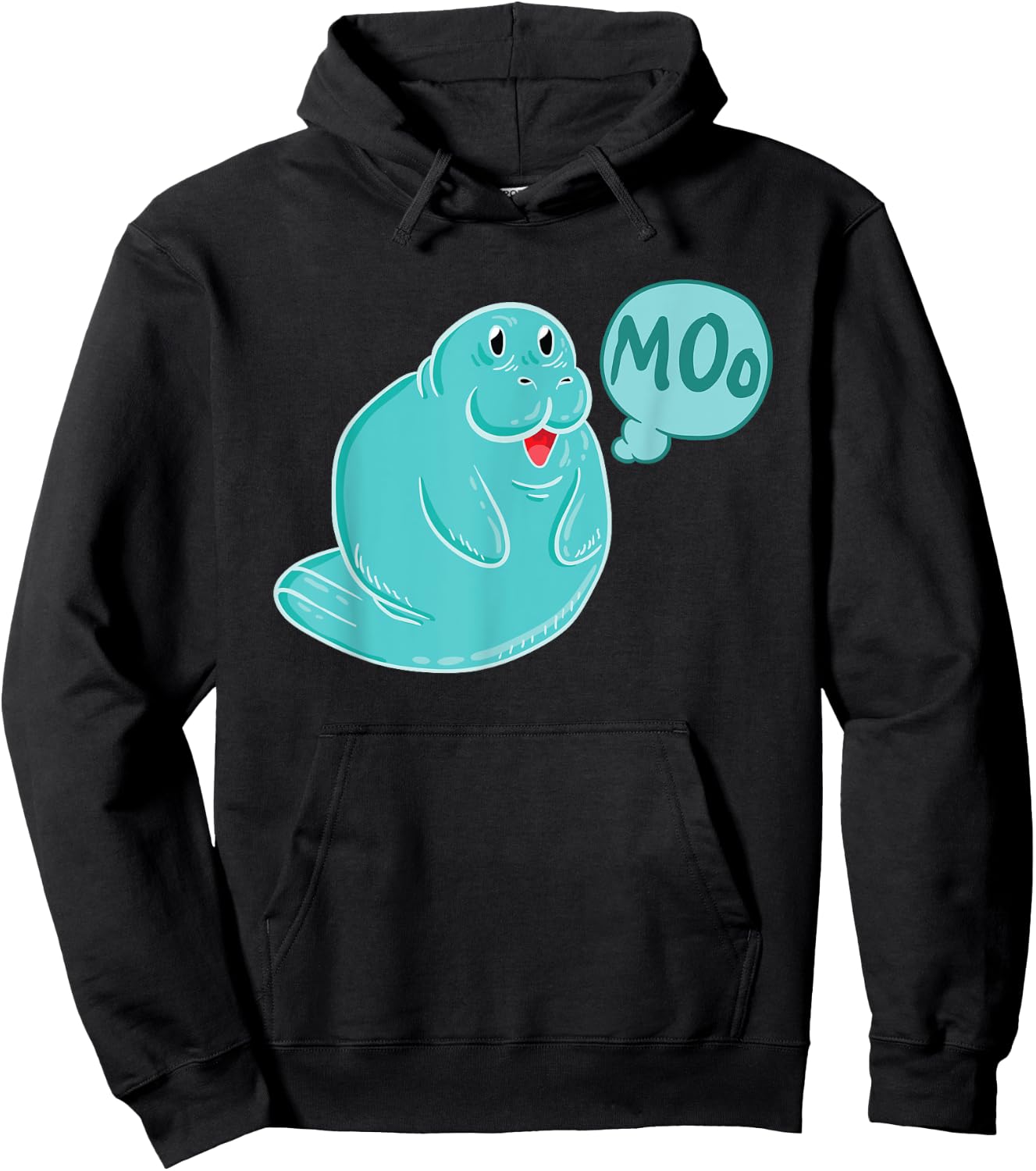 Manatee Sea Cow Moo Funny Manatee Shirt Animal Gift Hoodie - Hoodie | Black