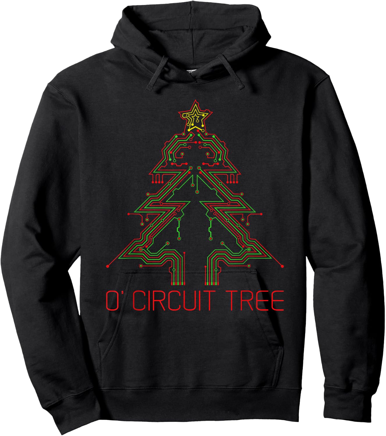 Electrical Engineer O' Circuit Tree Christmas Holiday Nerdy Hoodie - Hoodie | Black