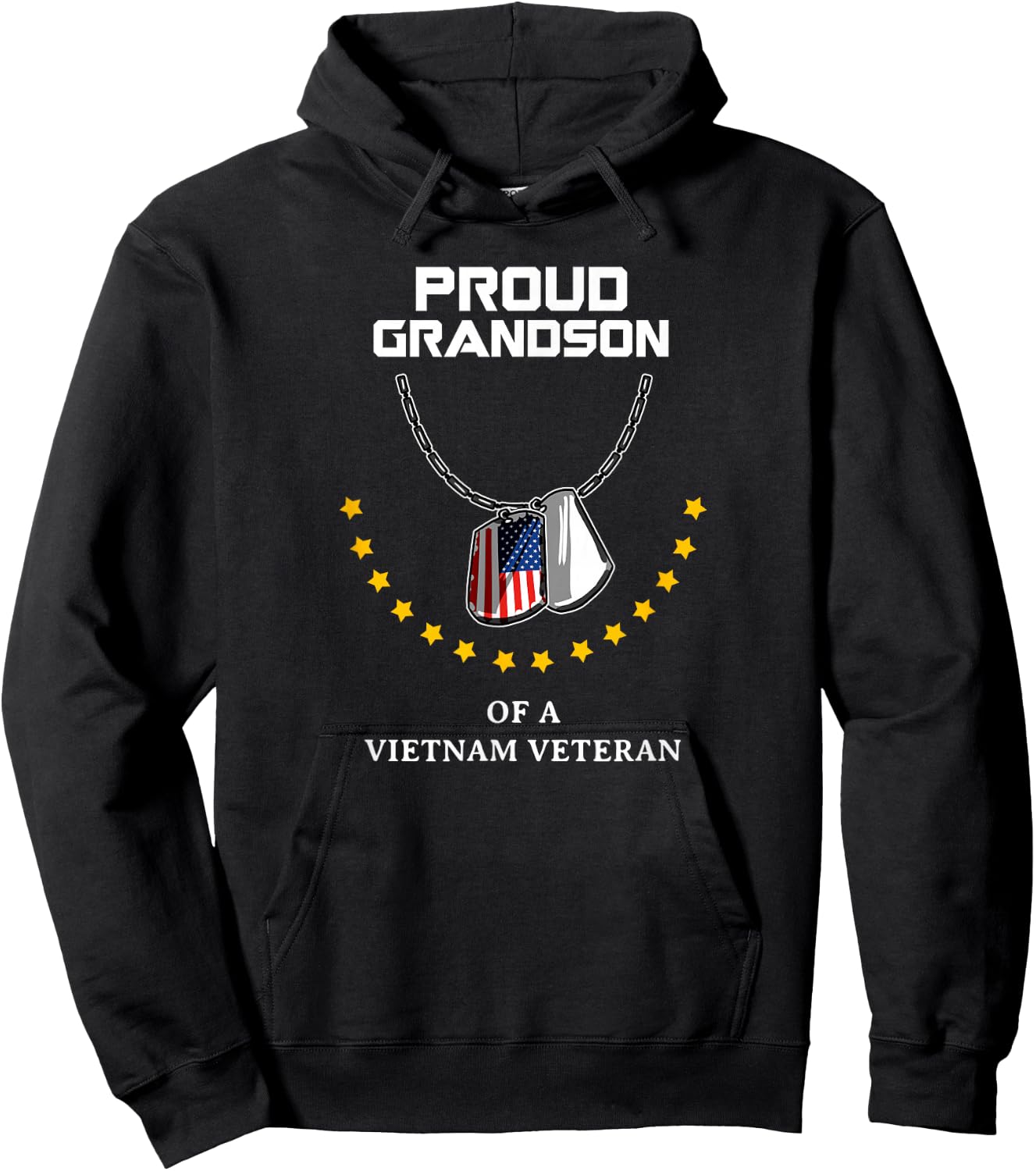 Proud Grandson Of A Vietnam Veteran Cool Army Soldier Gift Hoodie - Hoodie | Black