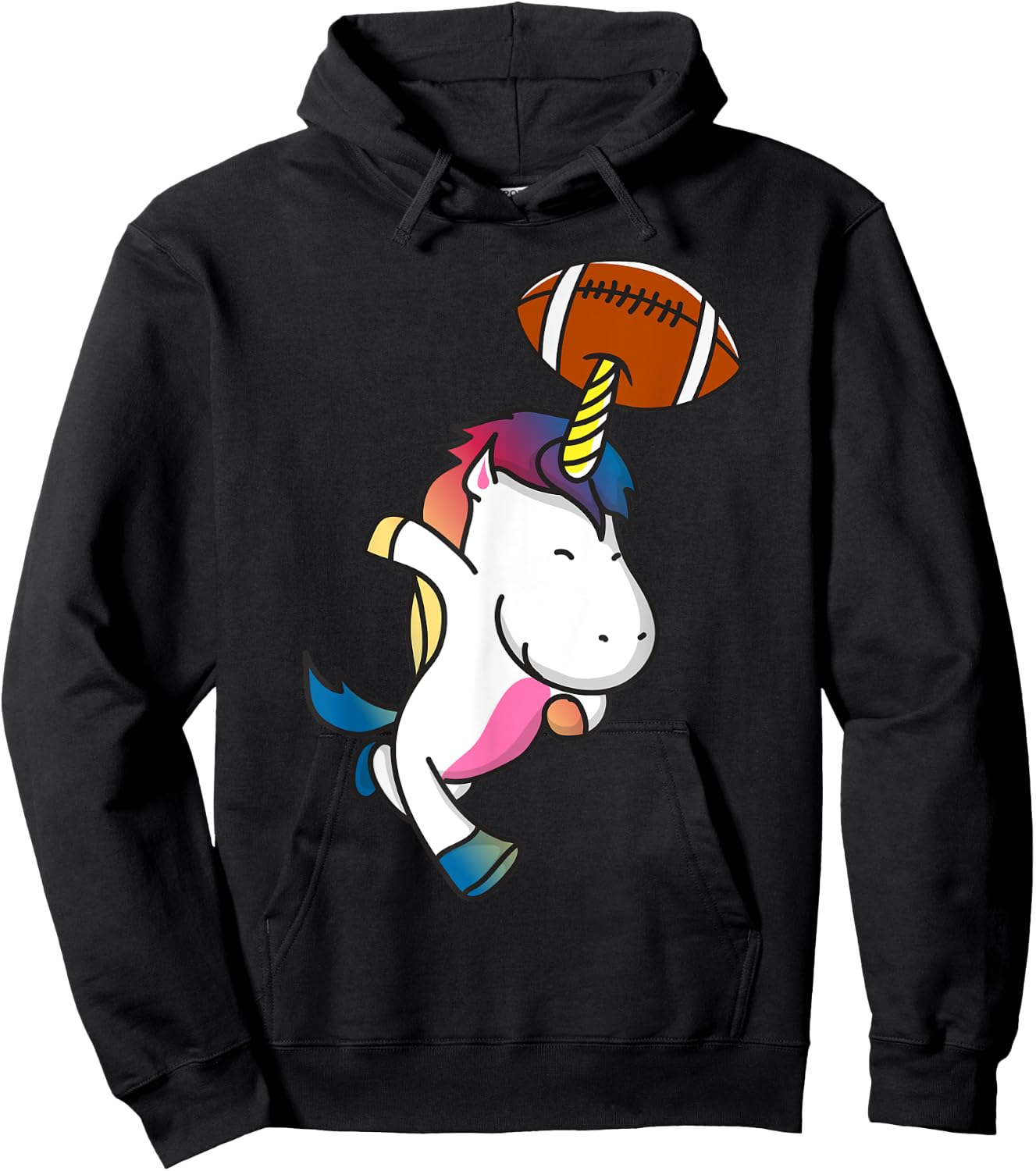 Unicorn Playing Football Sports Funny Unicorn Football Hoodie - Hoodie | Black