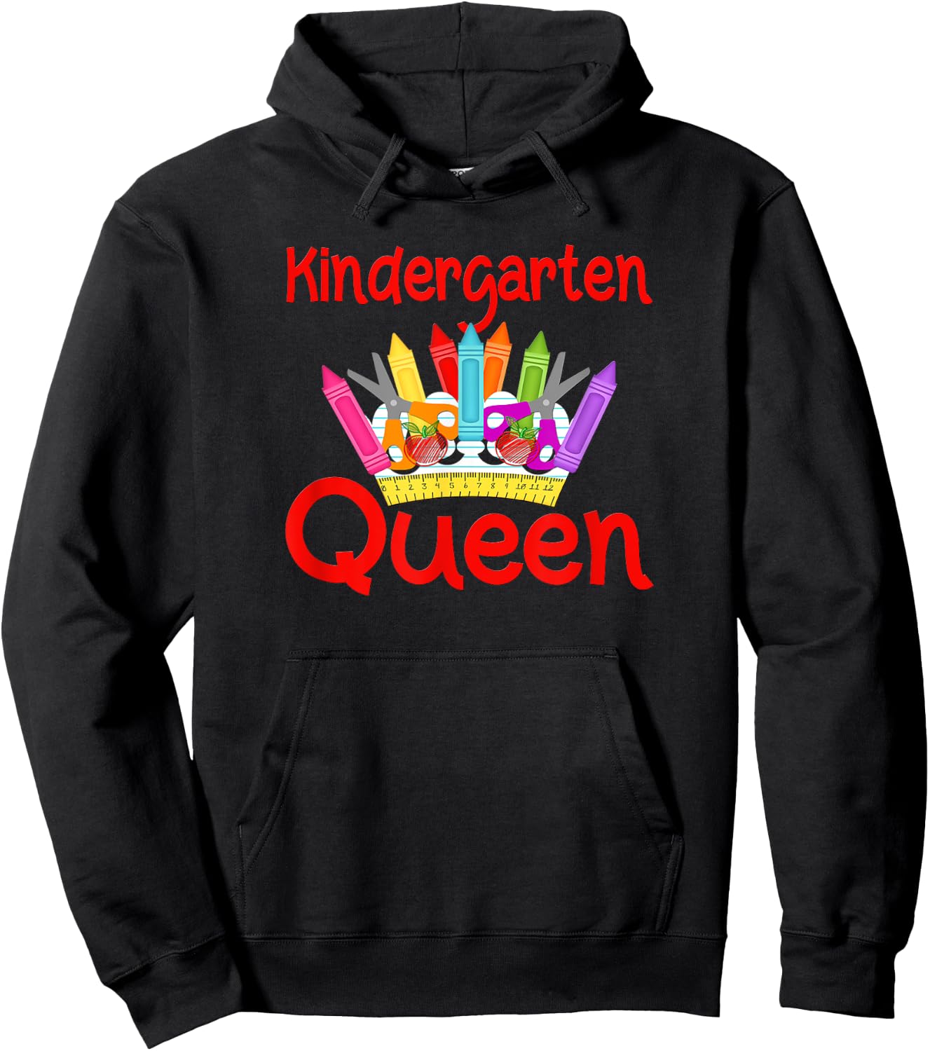 Kindergarten Queen Back To School Hoodie - Hoodie | Black