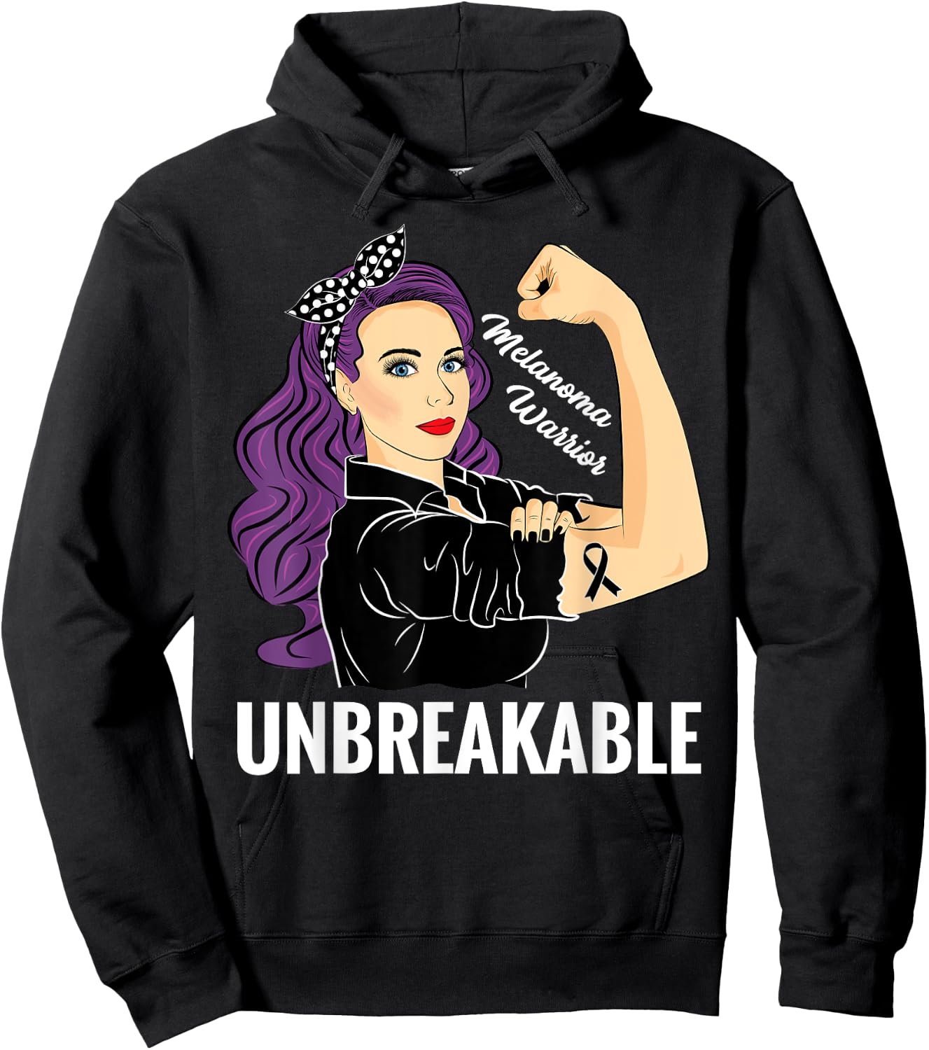 Melanoma Awareness Products Warrior Unbreakable Hoodie - Hoodie | Black