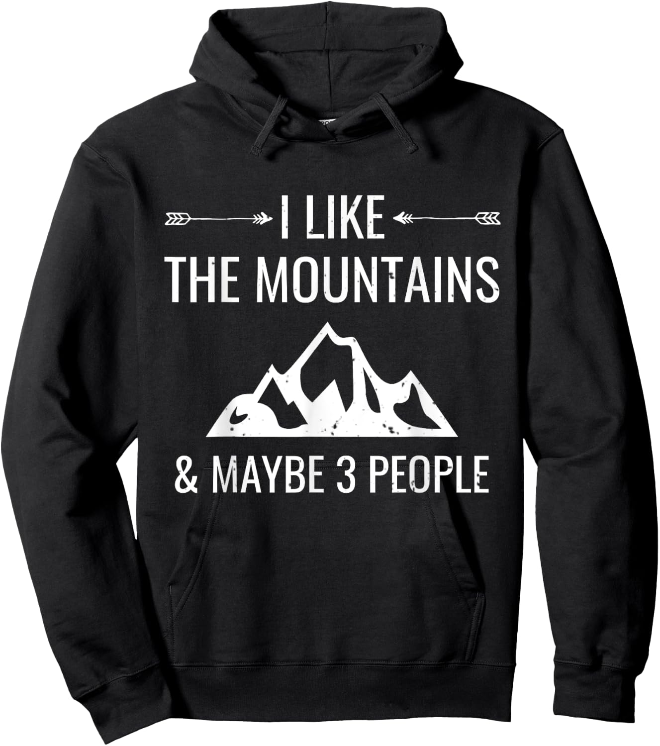 I Like Mountains & Maybe 3 People Funny Introvert Hoodie - Hoodie | Black