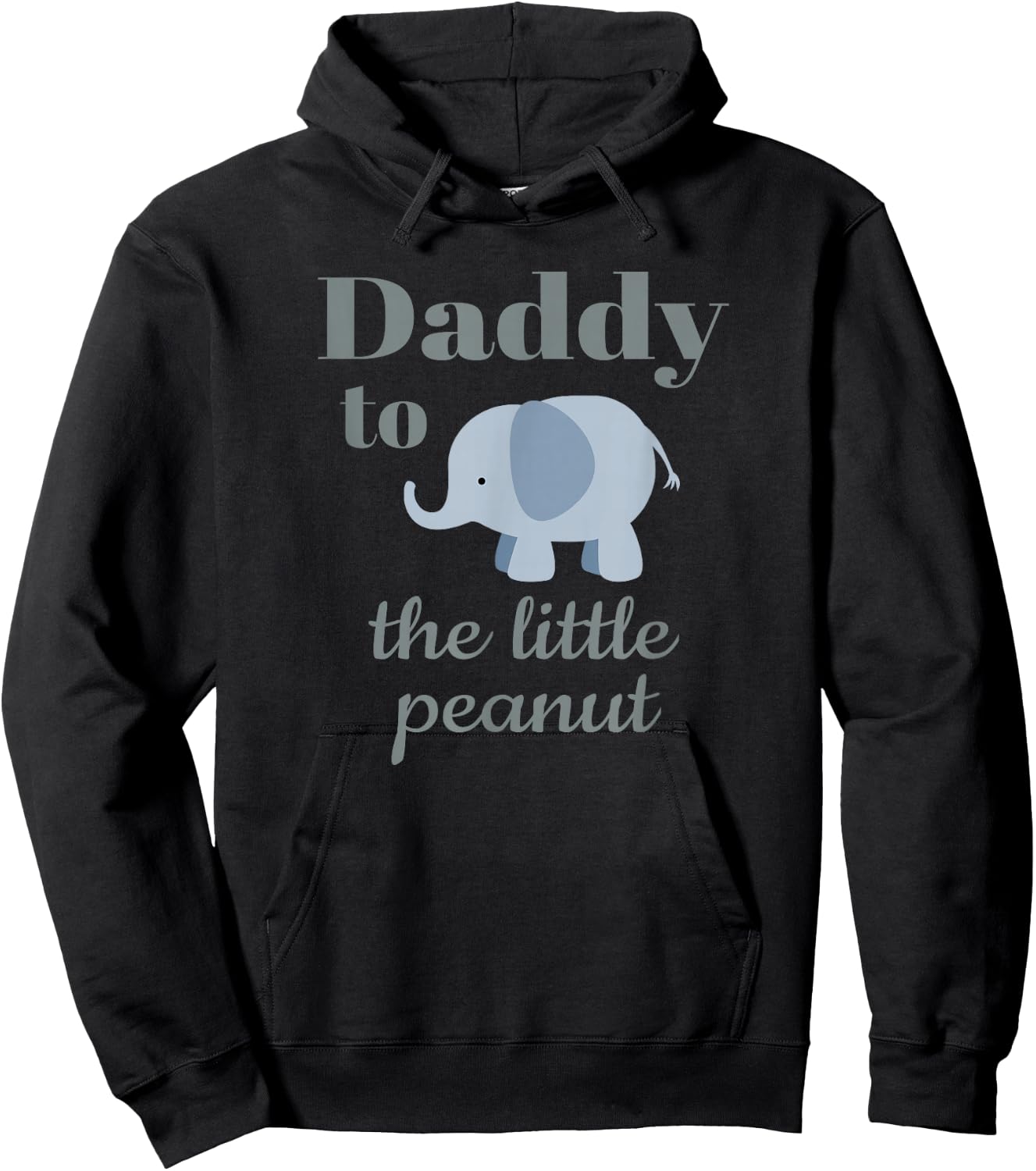 Matching Baby Shower Couples Shirt Elephant Daddy Peanut Hoodie - Hoodie | Black