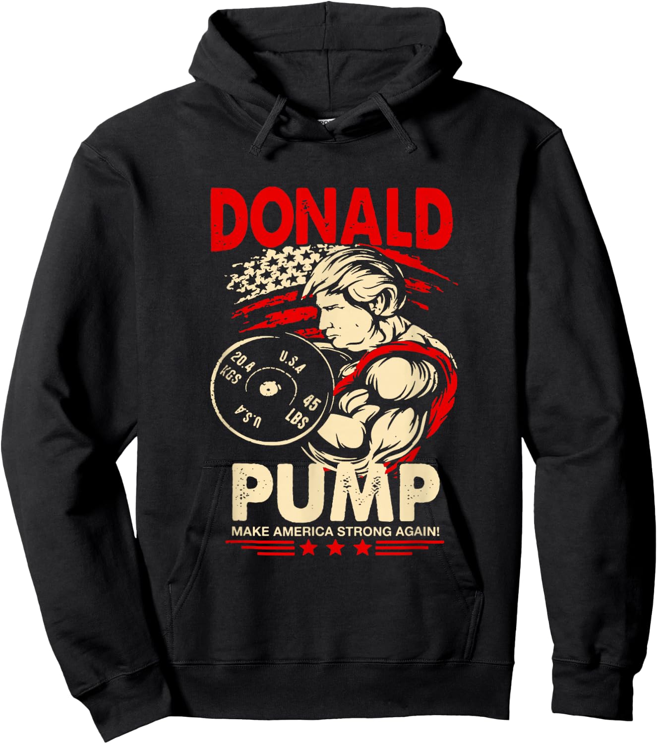 Donald Pump Make America Strong Again Hoodie - Hoodie | Black