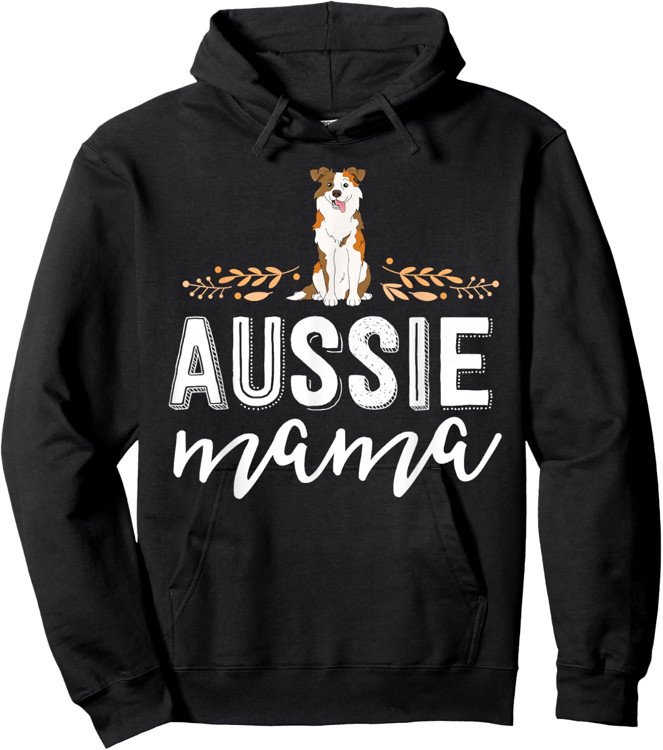 Aussie Mama Red Merle Australian Shepherd Farm Dog Mom Hoodie - Hoodie | Black