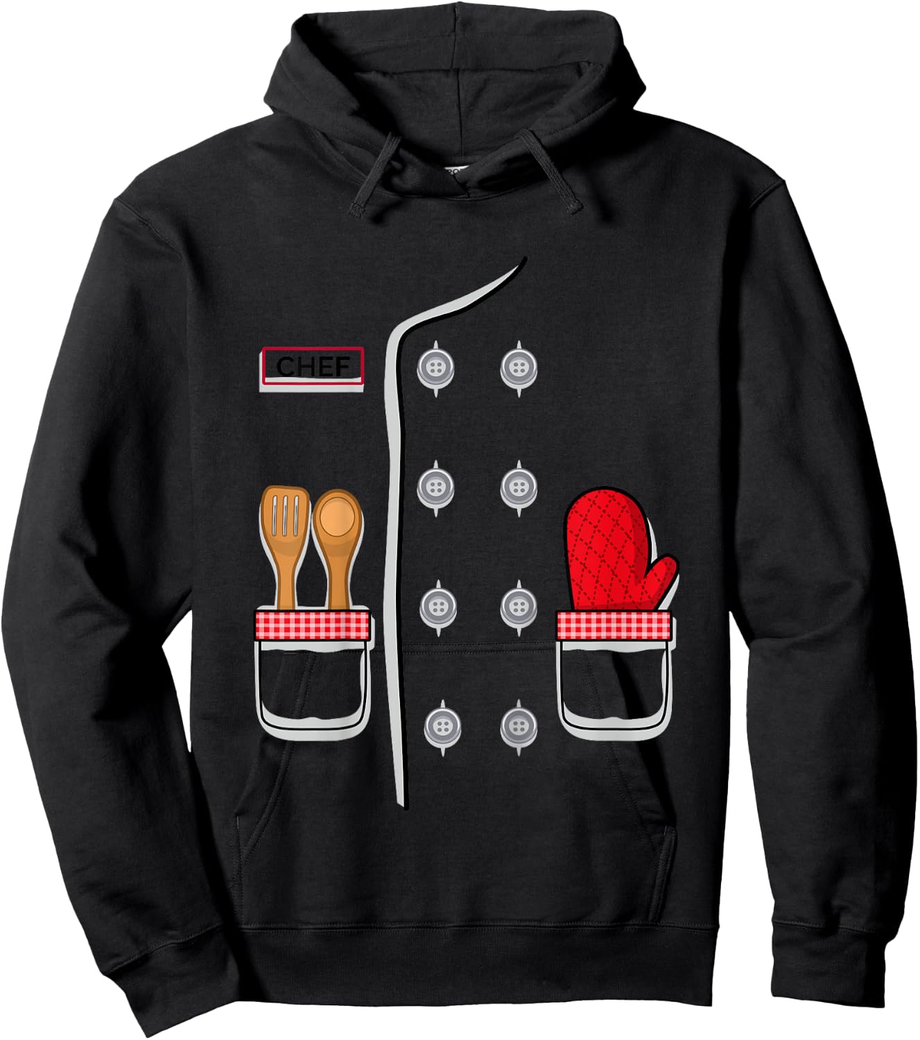 Kids Chef Costume for Kids Easy Halloween Outfit- Pro Cook Chef Hoodie - Hoodie | Black