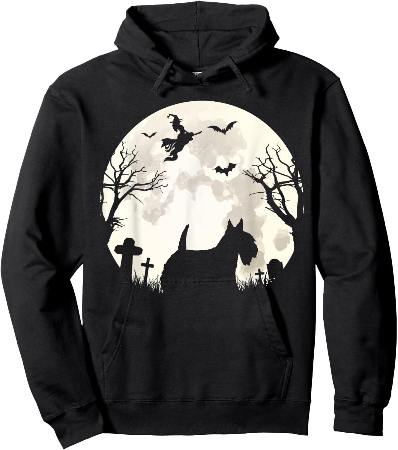 Halloween Moon Scottish Terrier Costume Dog Lover Owner Gift Women Kids Hoodie - Hoodie | Black