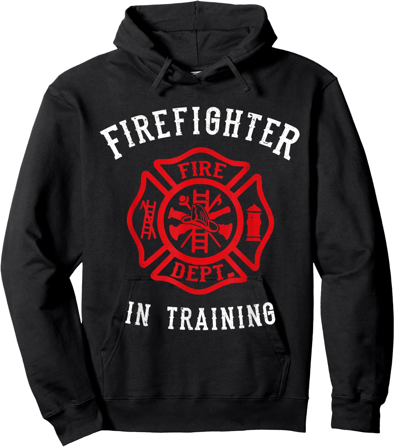 Firefighter Training Gift Kids Cute Toddler Fire Fighter Hoodie - Hoodie | Black