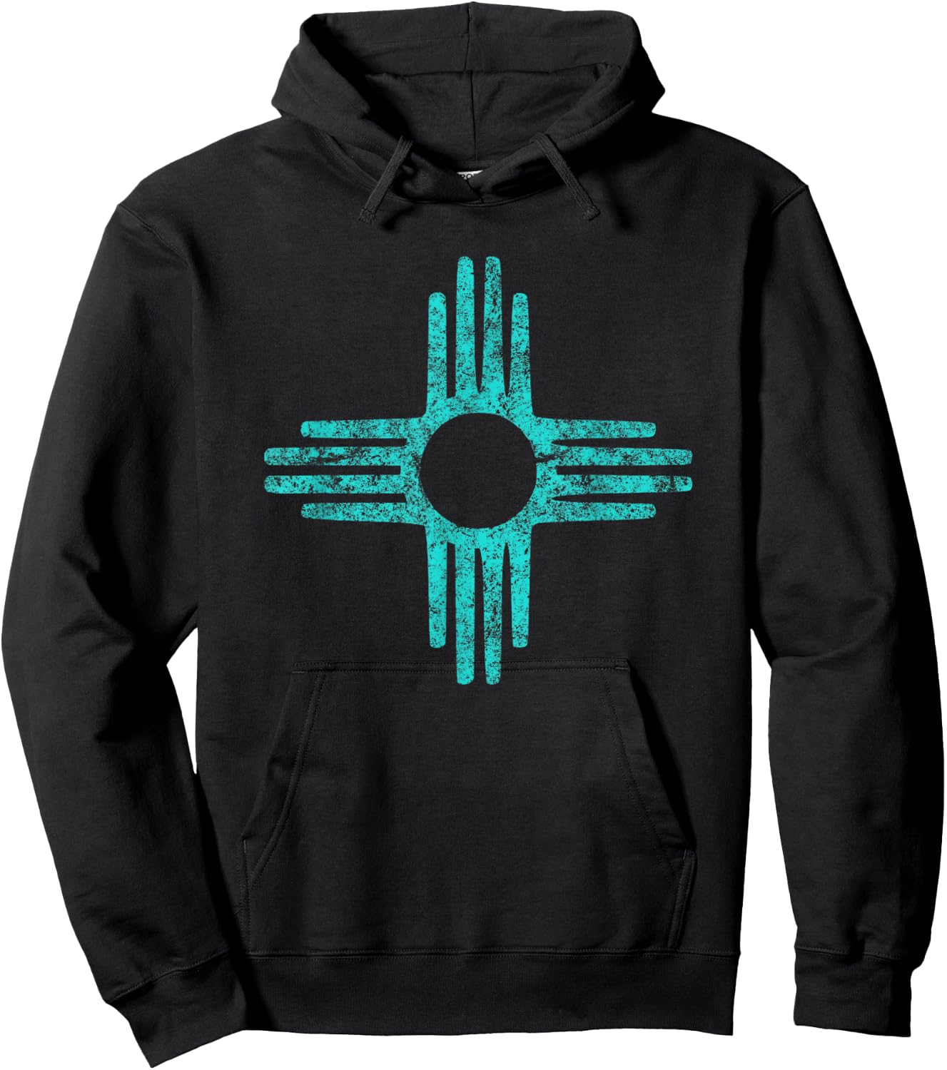 Zia Shirt Women New Mexico Gift Turquoise Zia Symbol Hoodie - Hoodie | Black