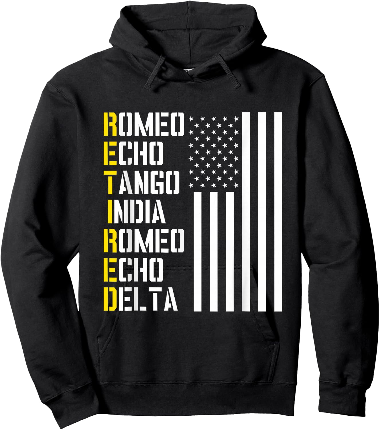 Military, Police, Pilot Retirement Design Phonetic Alphabet Hoodie - Hoodie | Black