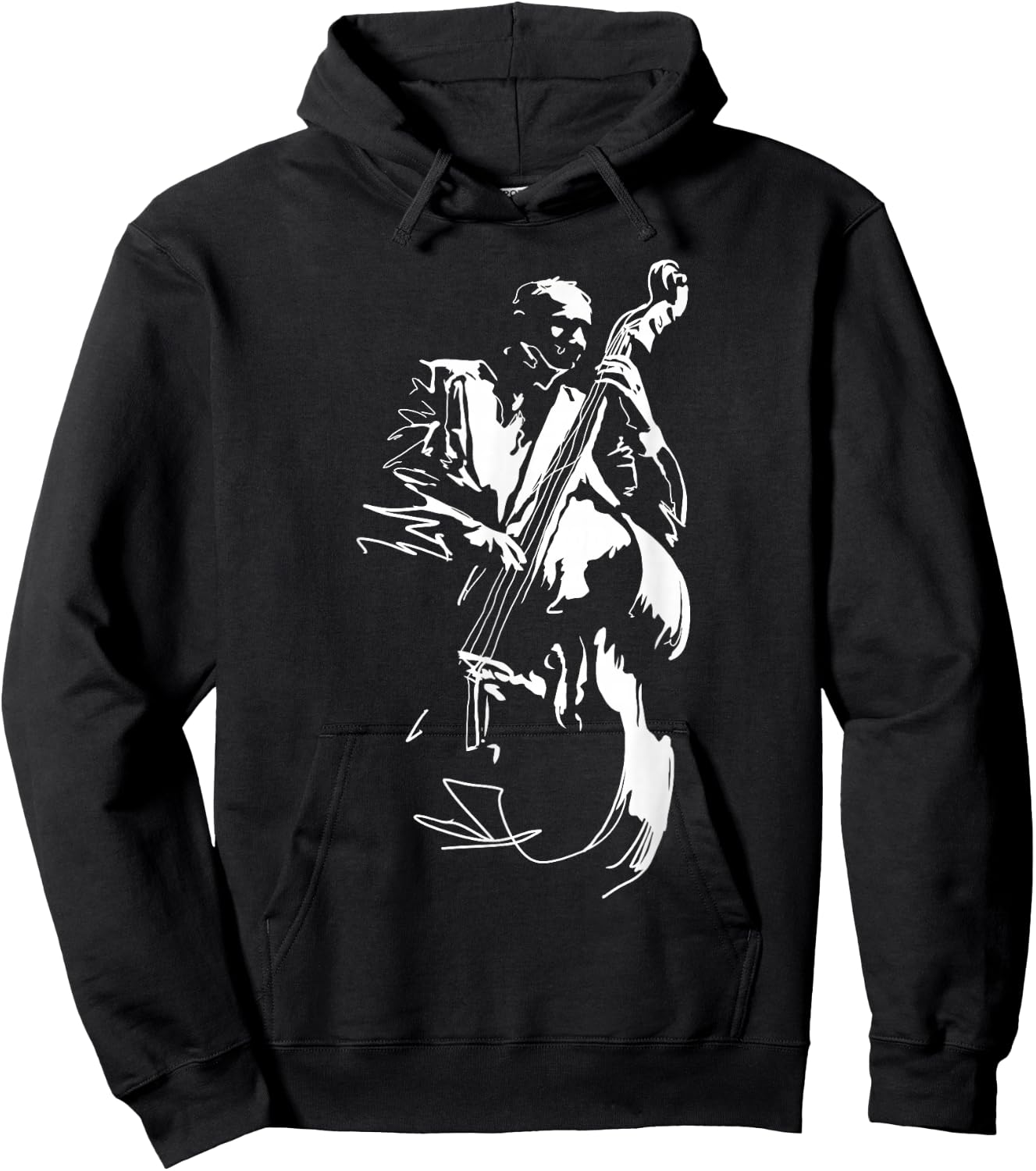 Cool Graphic Jazz Lovers Upright Bass Player Hoodie - Hoodie | Black