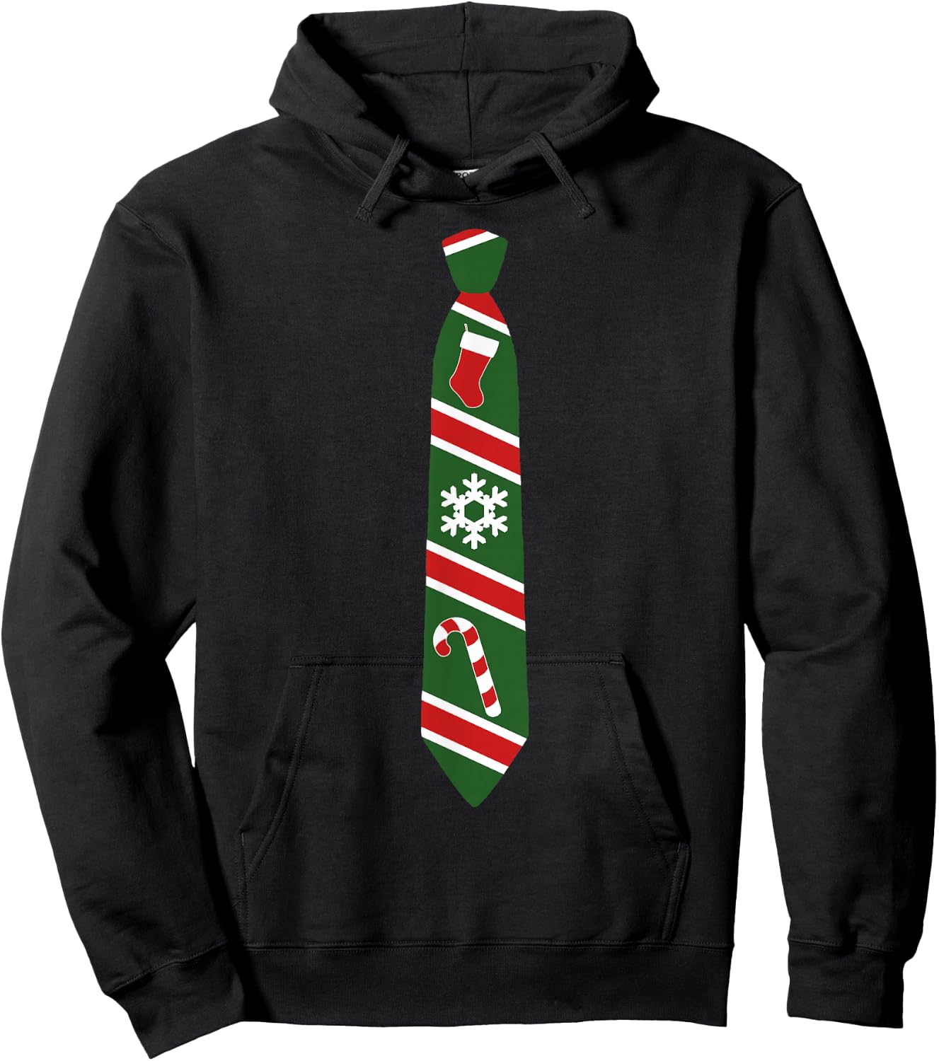 Funny Christmas Tie - Holiday Tuxedo Fun Design Hoodie - Hoodie | Black