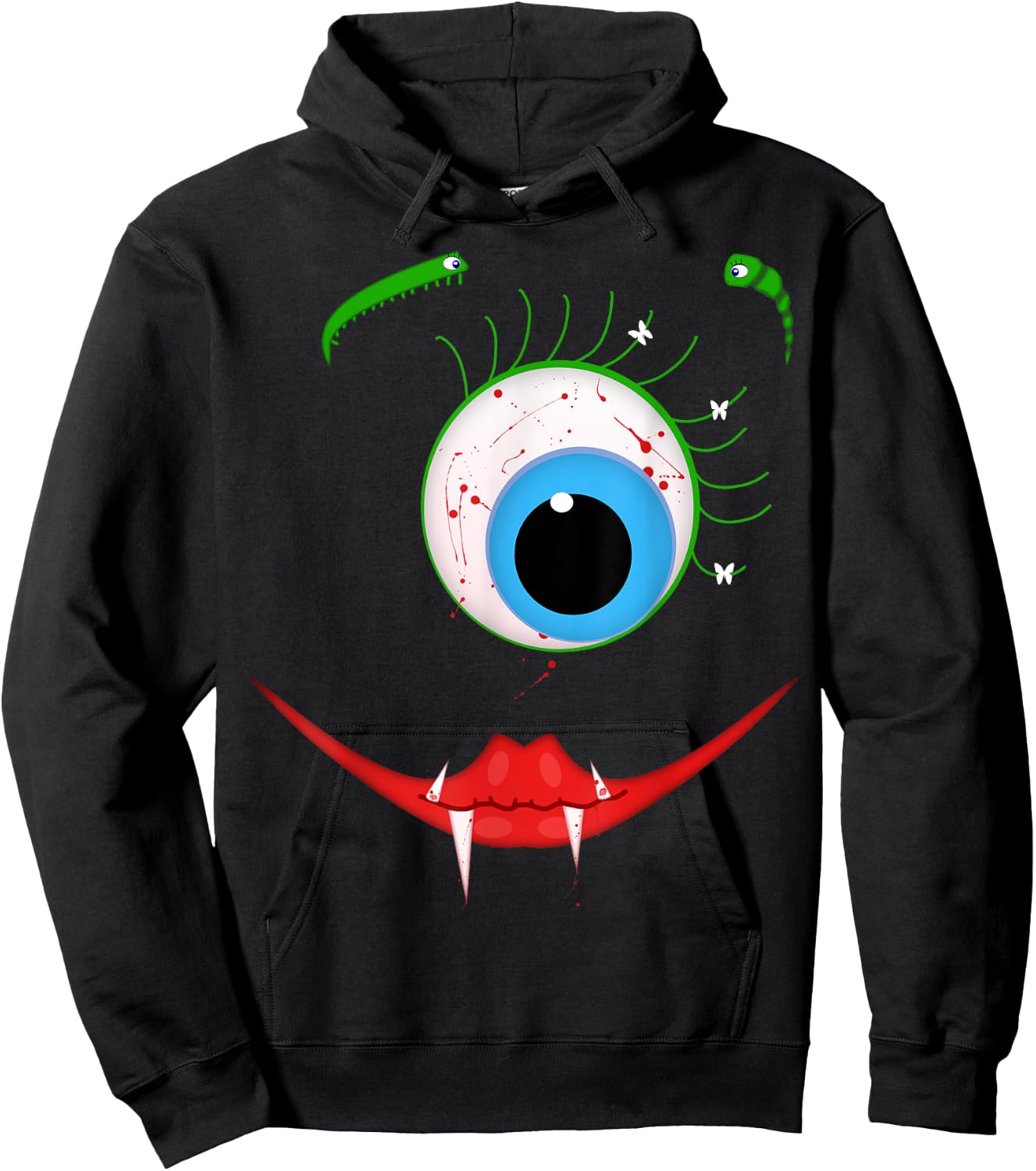 Cute Scary One-Eyed Bloodsucking Monster Halloween Costume Hoodie - Hoodie | Black