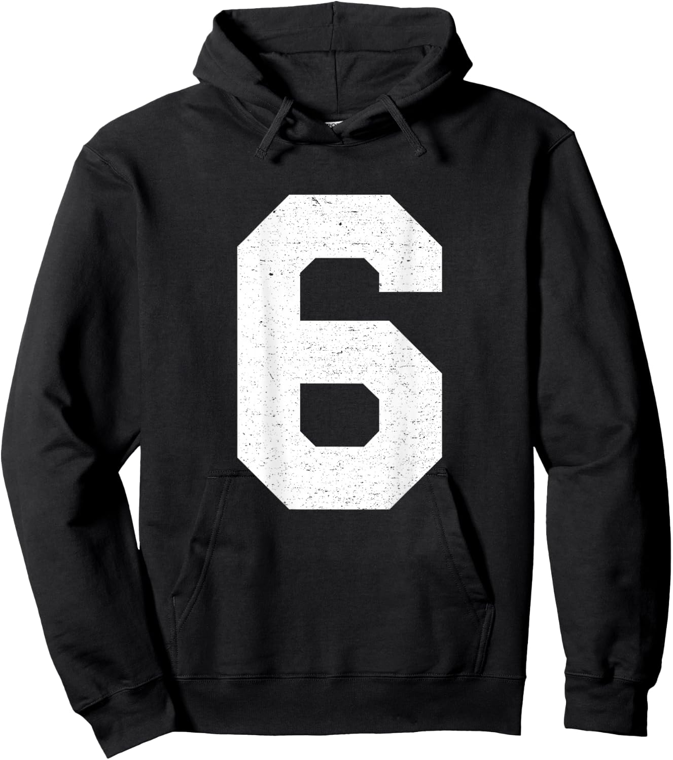 #6 Jersey Uniform Varsity Sports Number, 6th Birthday Hoodie - Hoodie | Black