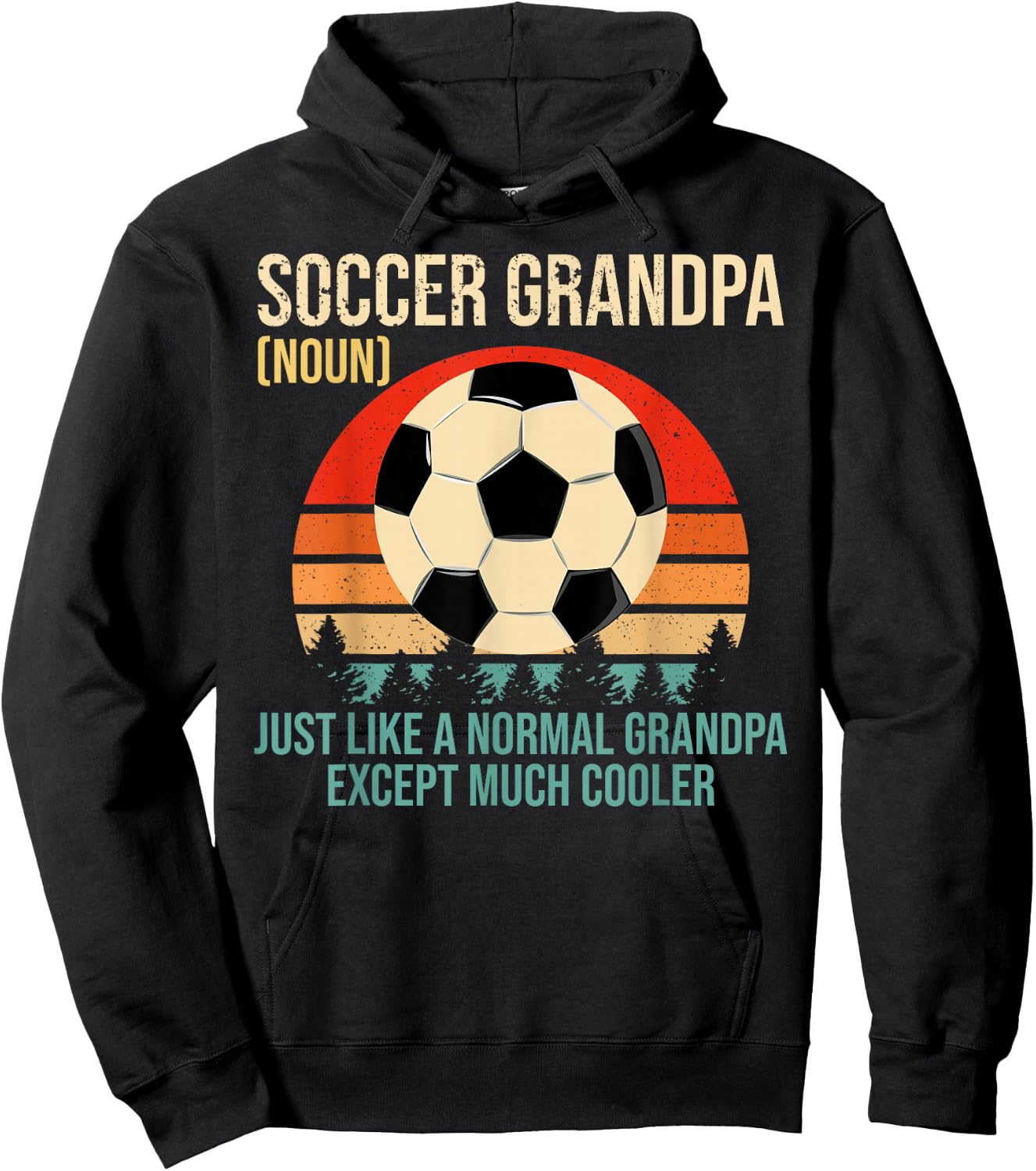 Retro Soccer Grandpa Definition Shirt Soccer Player Grandpa Hoodie - Hoodie | Black