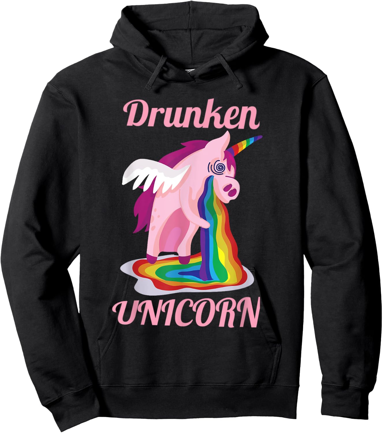 Drunken Unicorn Adult Gift Hoodie - Hoodie | Black