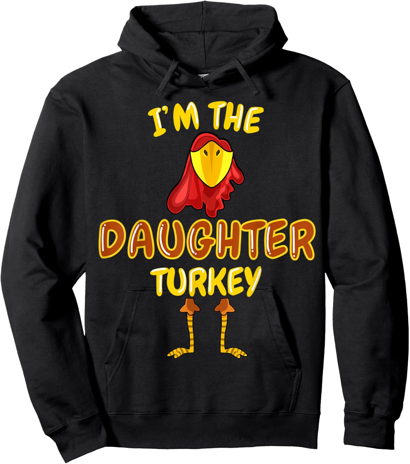 Daughter Turkey Matching Family PJs Outfit Thanksgiving Hoodie - Hoodie | Black