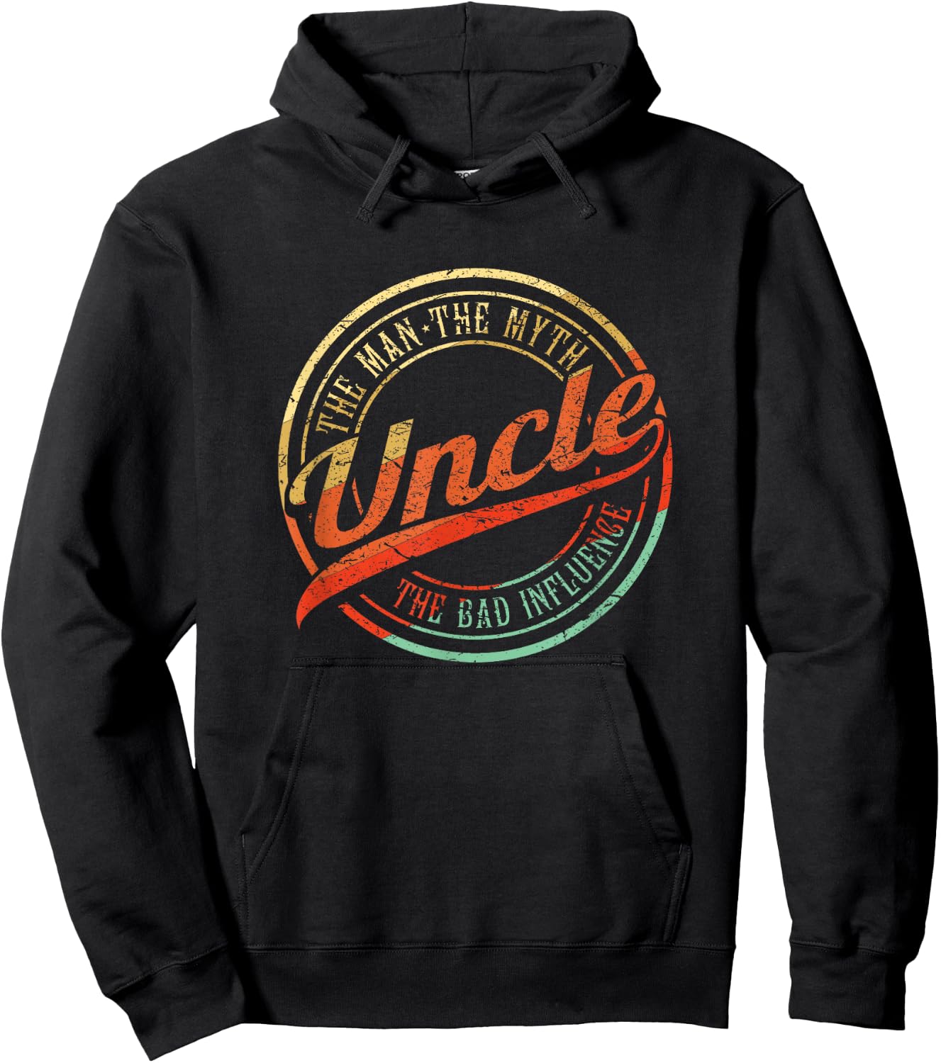 Funny Birthday Gifts For Uncle The Man Myth Bad Influence Hoodie - Hoodie | Black