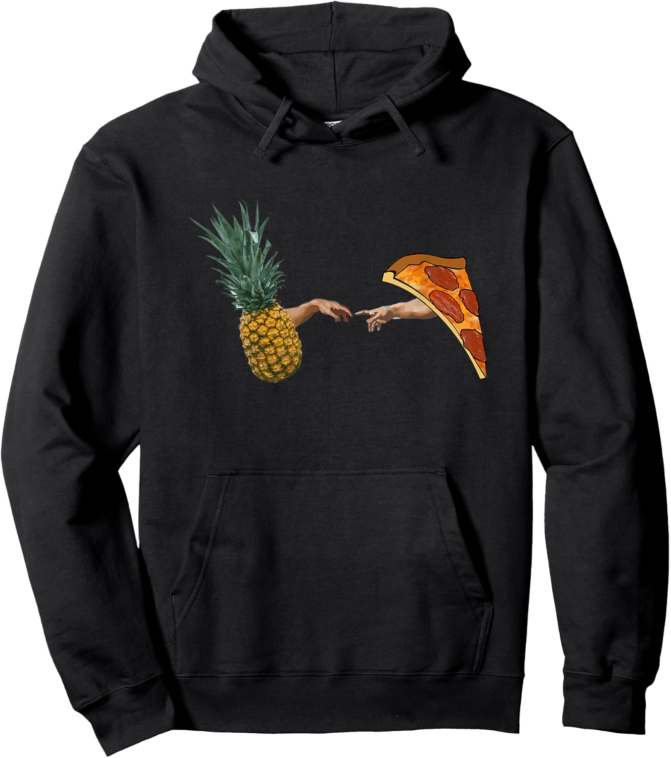 "Pineapple on Pizza Creation of a Masterpiece" Funny Pizza Hoodie - Hoodie | Black