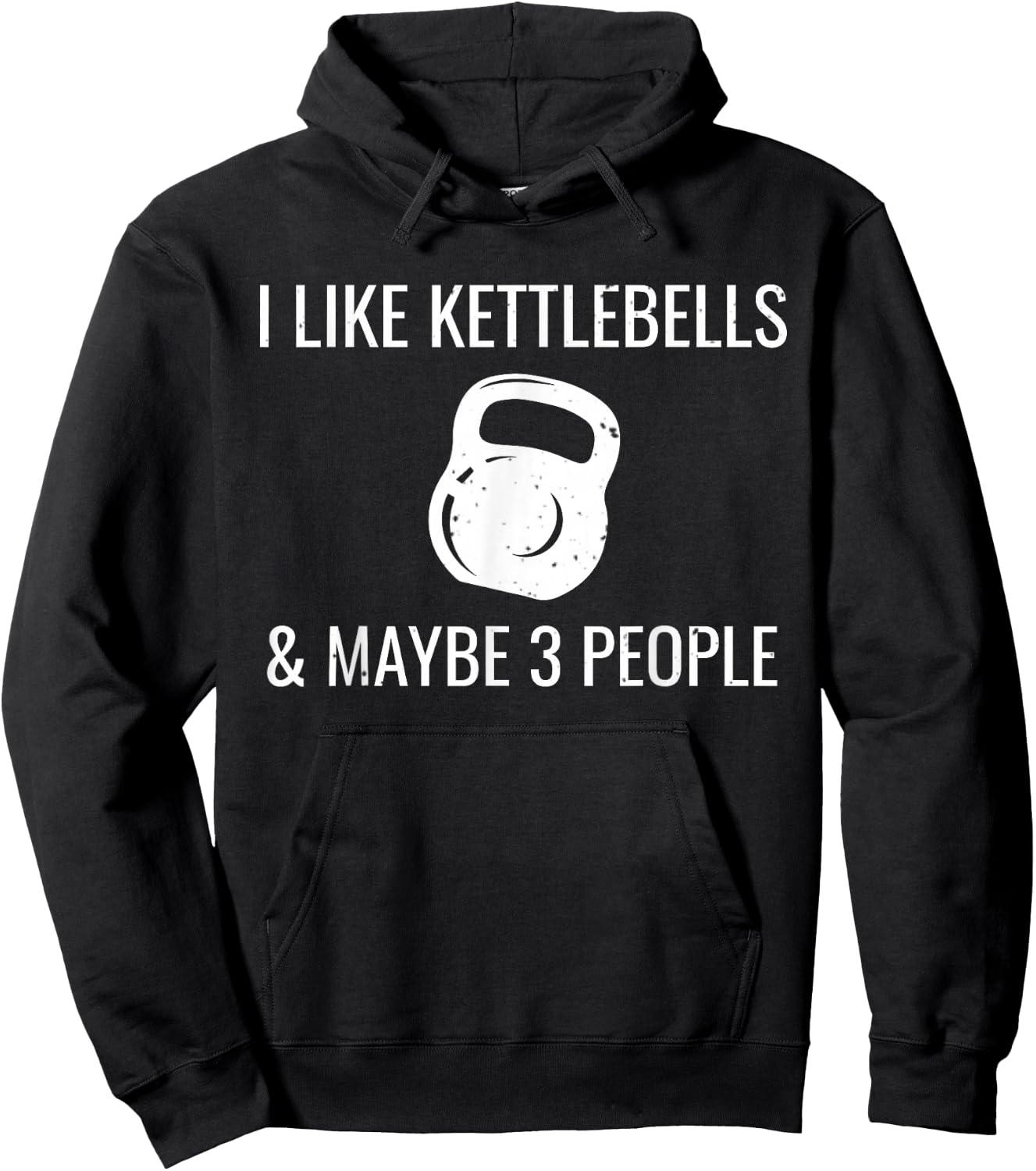 I Like Kettlebells & Maybe 3 People Funny HIIT Fitness Hoodie - Hoodie | Black