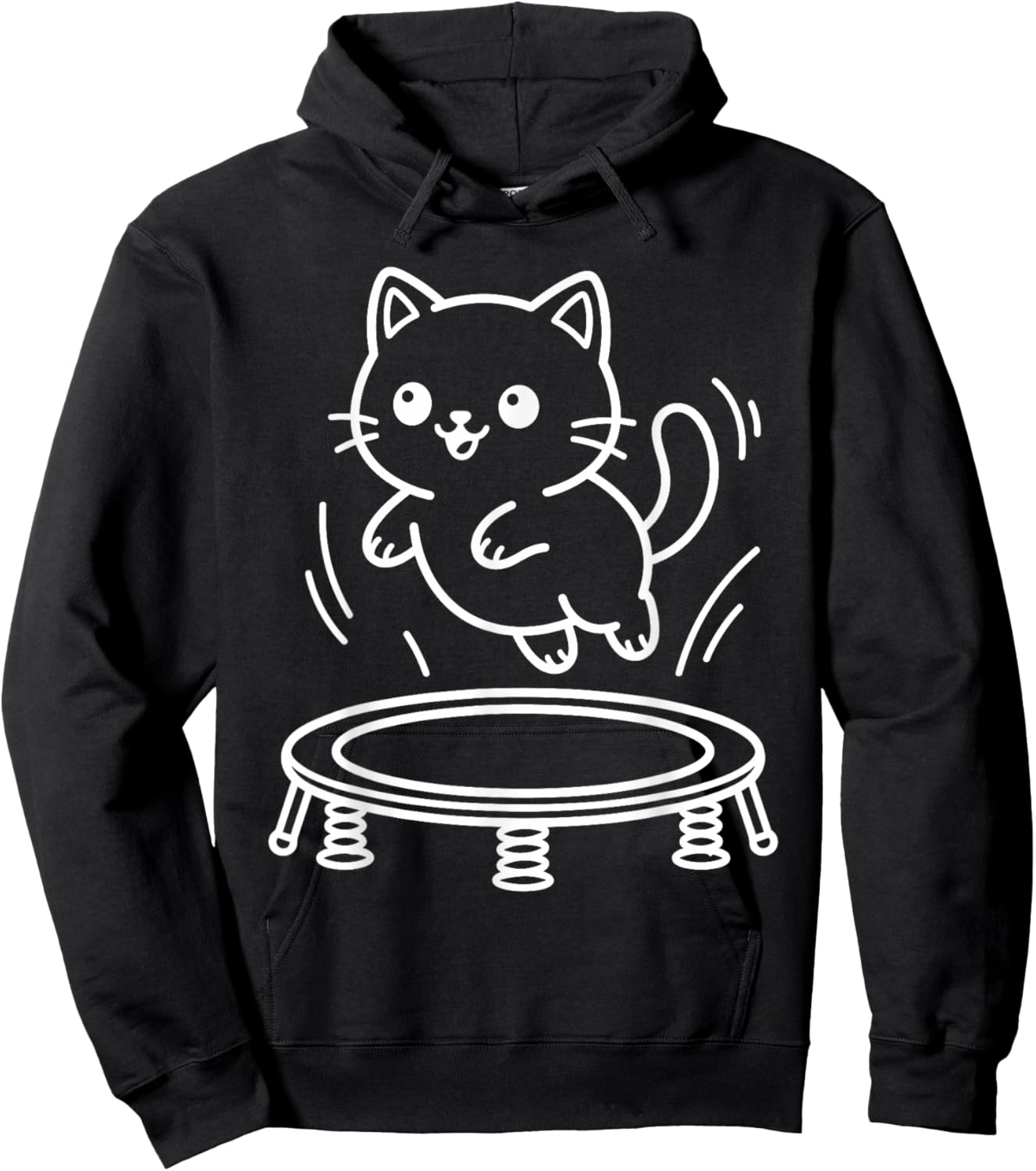 Kawaii Cat Trampoline Synchronised Trampolining Hoodie - Hoodie | Black
