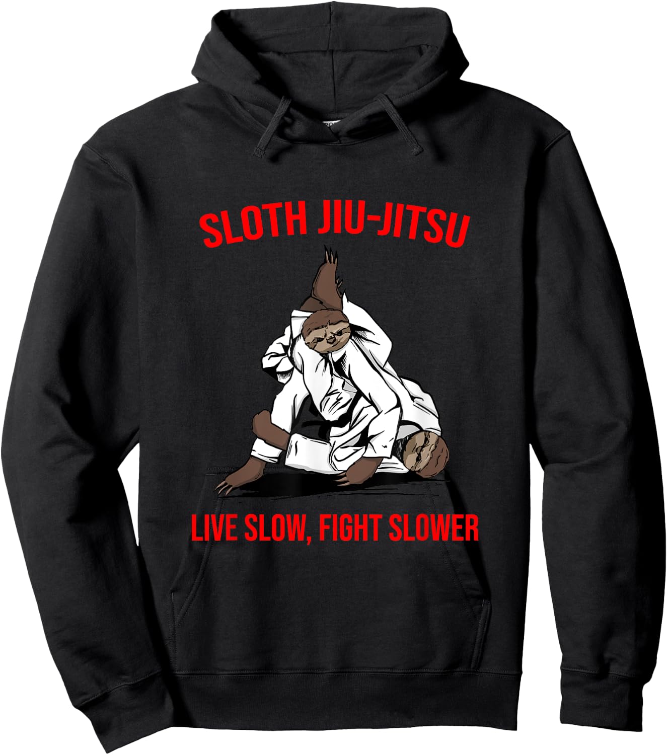Jiu Jitsu Fighting Sloth Brazilian BJJ Training Hoodie - Hoodie | Black