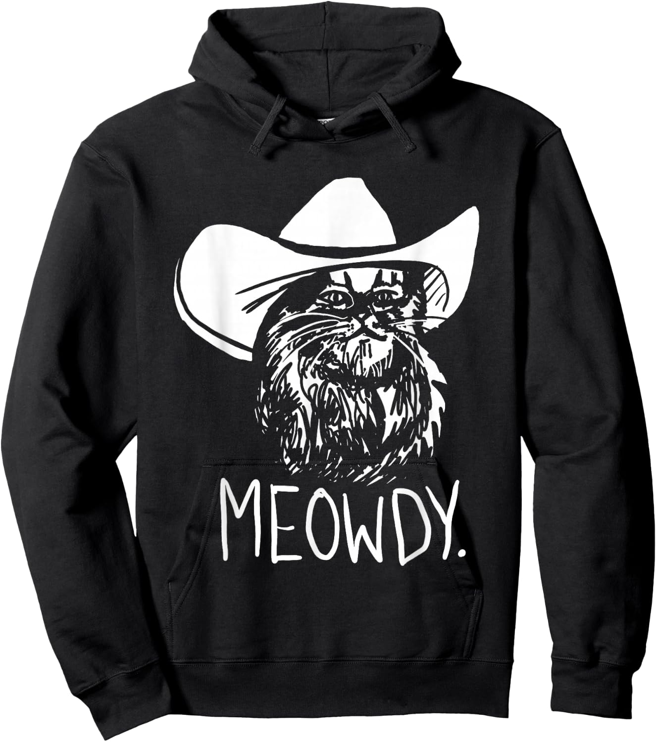 Meowdy Texas Cat Meme Hoodie - Hoodie | Black