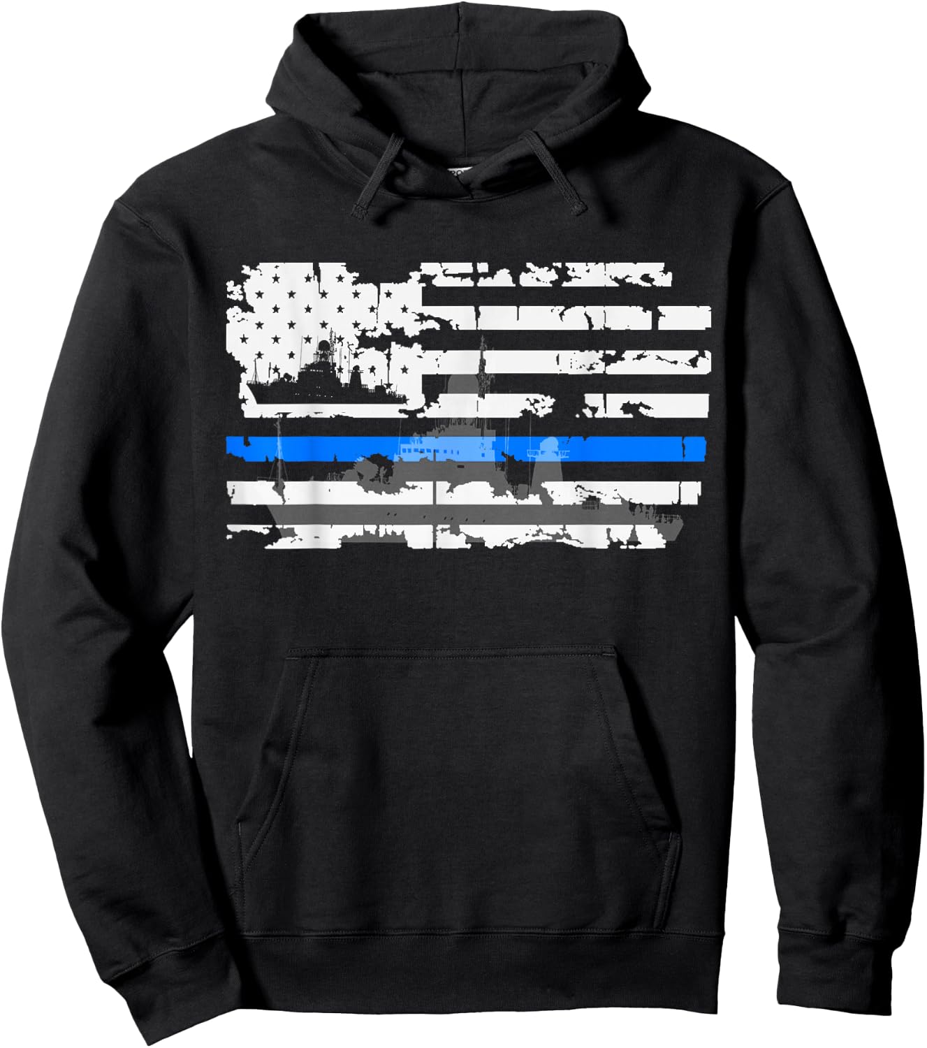 Towboat Shirts - Towboater Flag Shirt Hoodie - Hoodie | Black