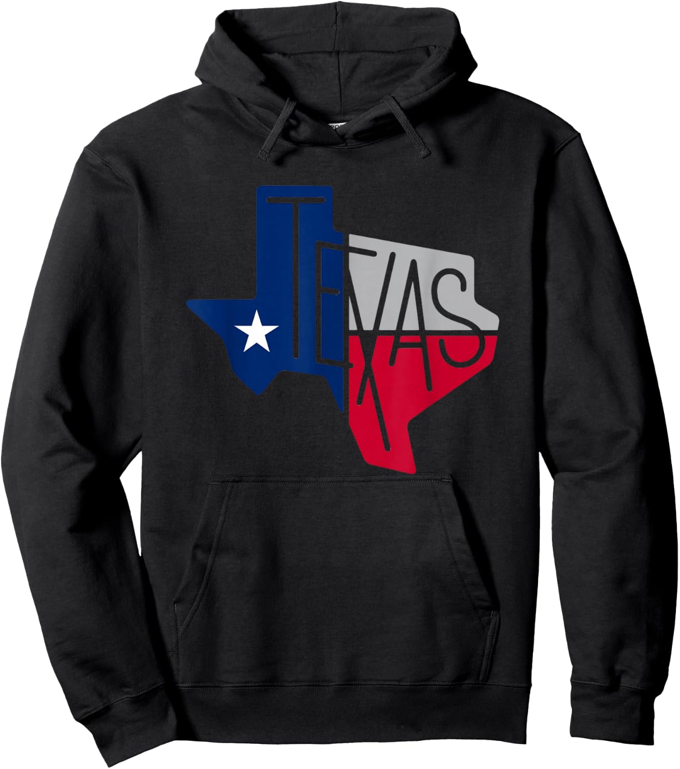 Beautiful Texas State Flag Star Silhouette Hoodie - Hoodie | Black
