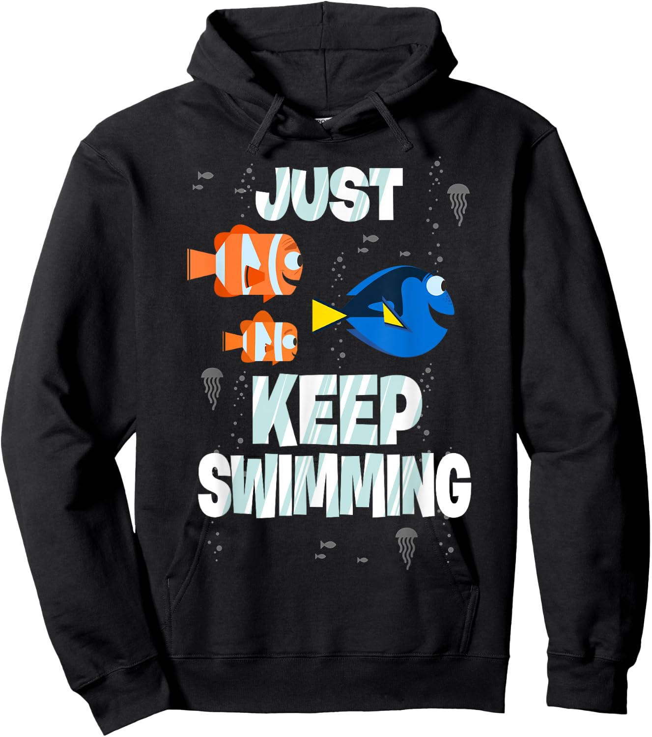 Disney Pixar Finding Dory Just Keep Swimming Clown Fish Crew Hoodie - Hoodie | Black