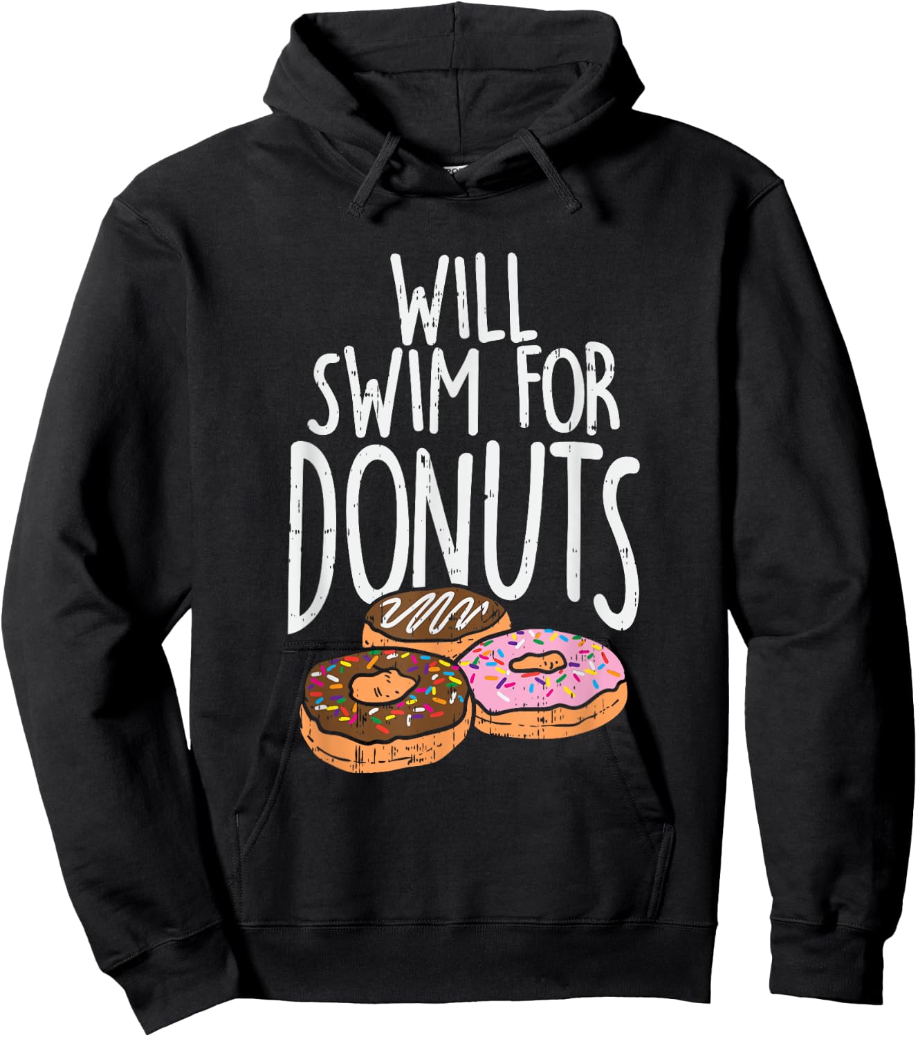 Will Swim For Donuts I Funny Swim Hoodie - Hoodie | Black