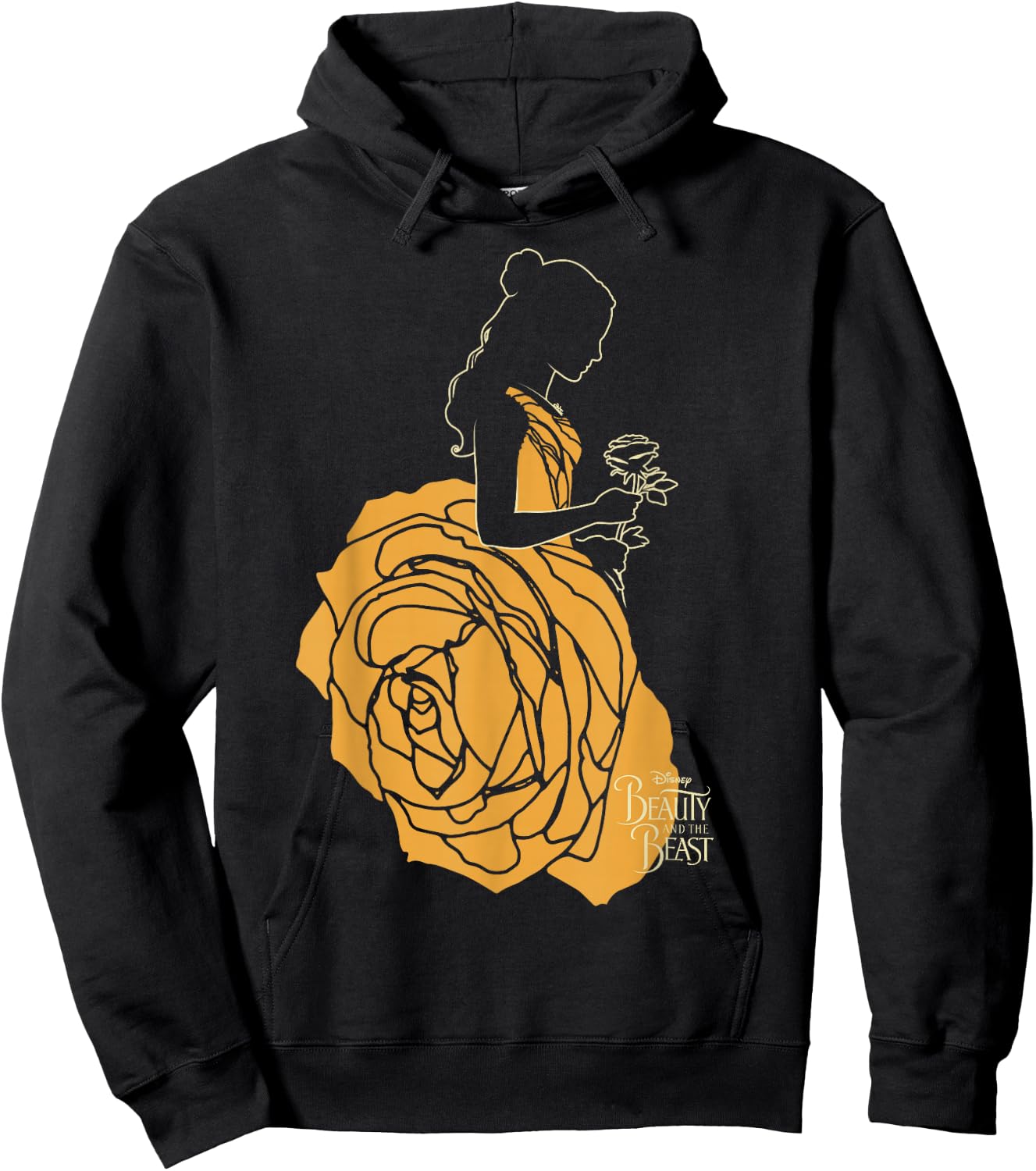 Disney Beauty & The Beast Belle A Rose Dress Graphic Hoodie - Hoodie | Black