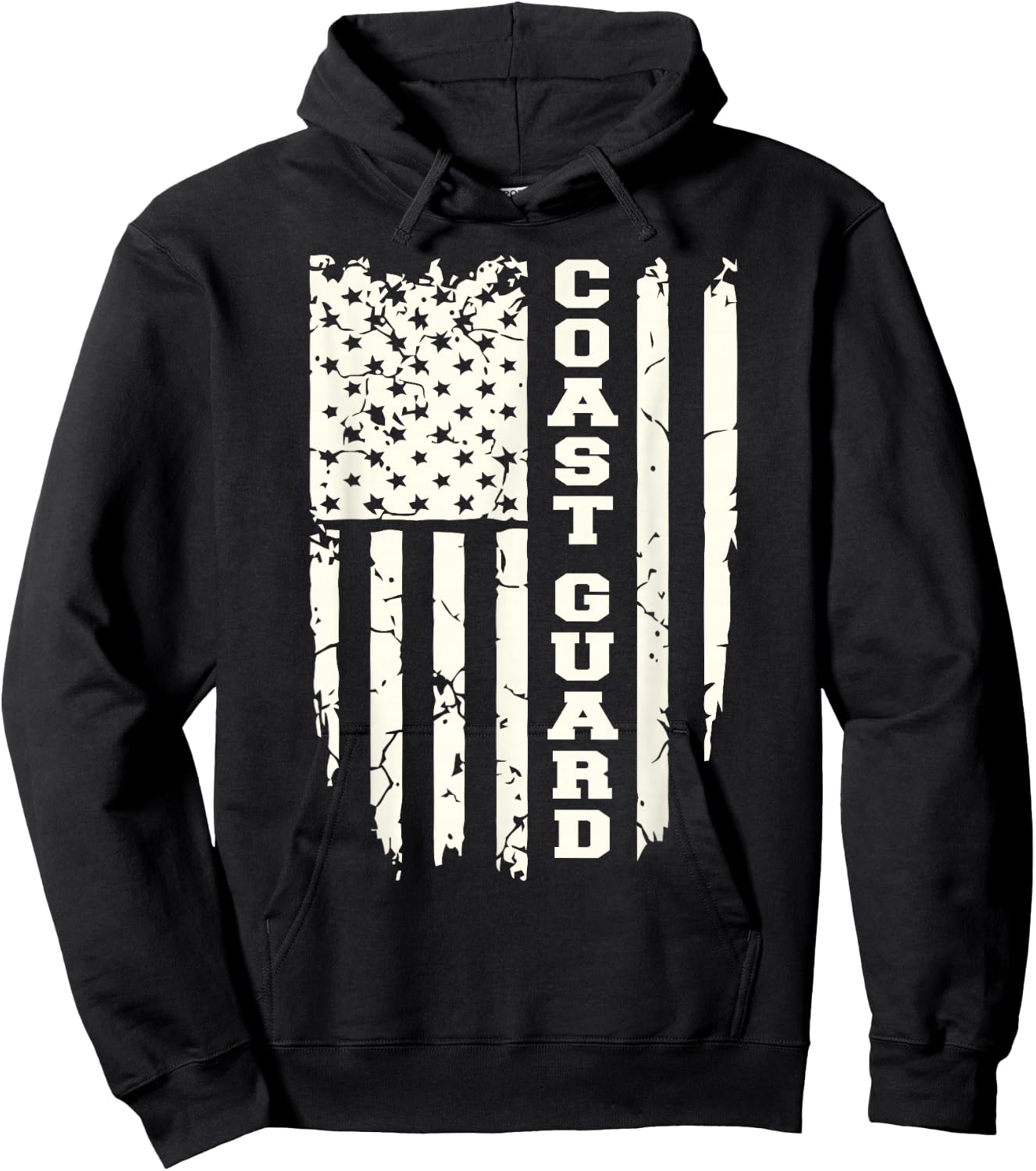 Distressed American Flag Coast Guard Auxiliary Gifts Hoodie - Hoodie | Black